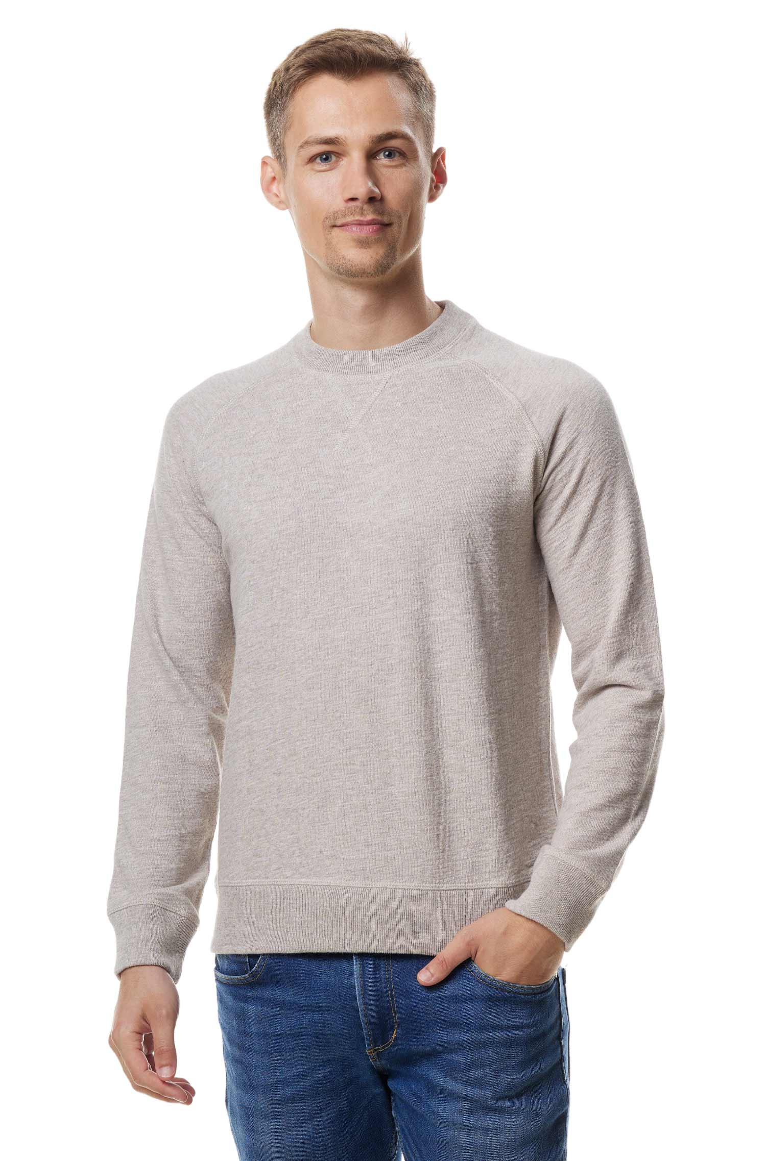 Alpaka Pullover JANIS aus Royal Alpaka-Baumwoll-Mix-natur meliert