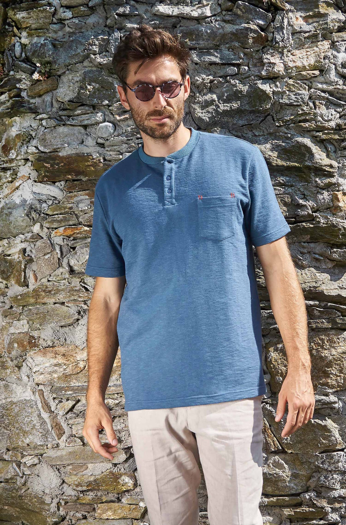 Alpaka T-Shirt JAHLEEL-orion blau