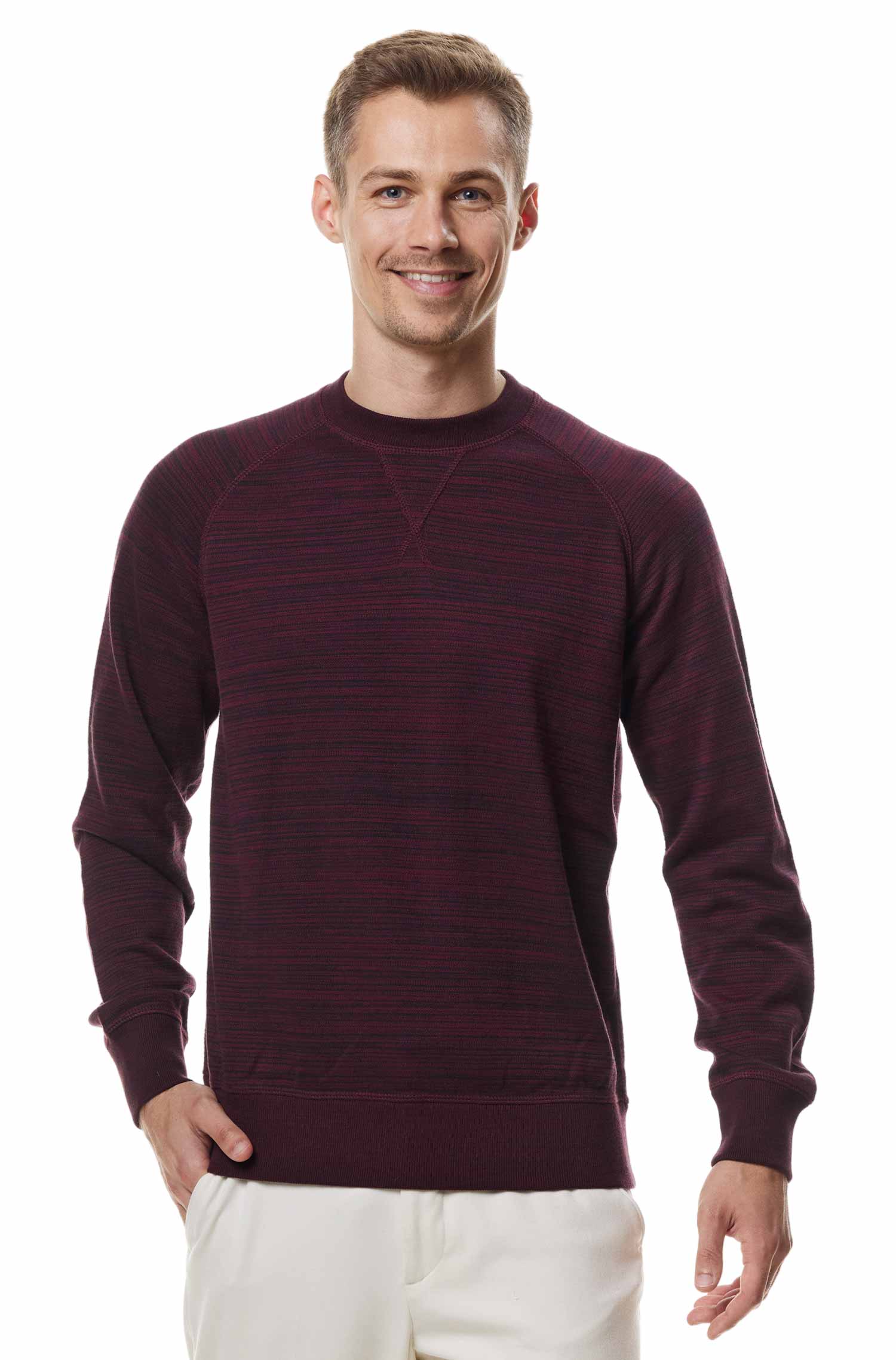Alpaka Pullover JANIS DELUXE aus Royal Alpaka-Baumwoll-Mix-merlotschwarz