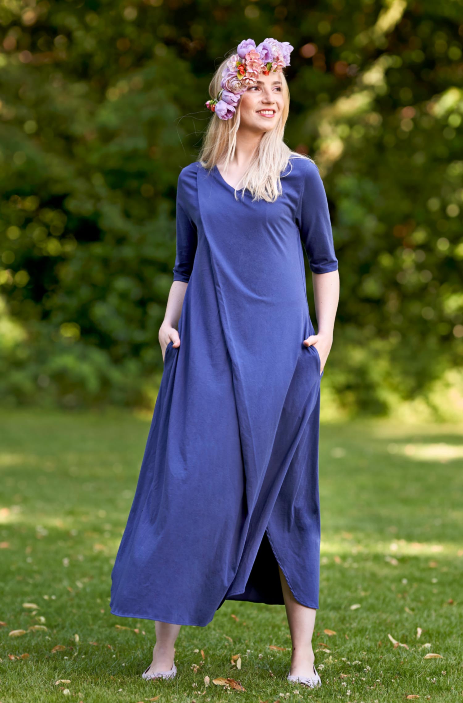 Kleid HEZRON aus 100% Bio Baumwolle-twilight blue