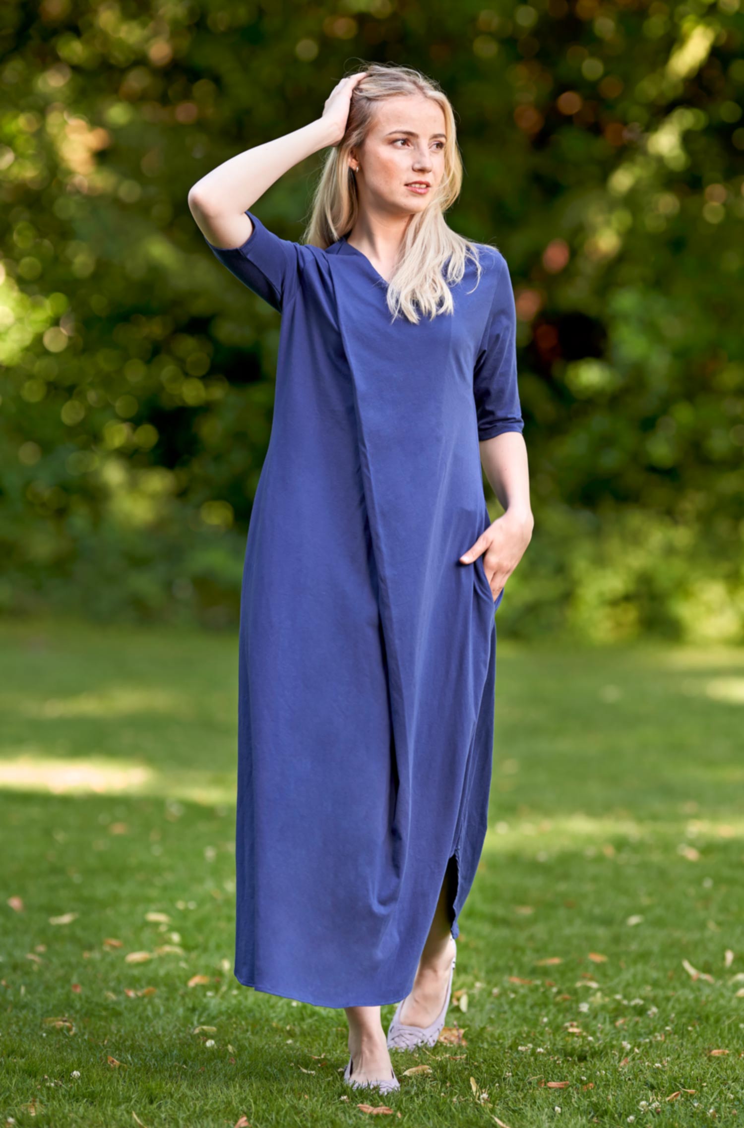 Kleid HEZRON aus 100% Bio Baumwolle-twilight blue