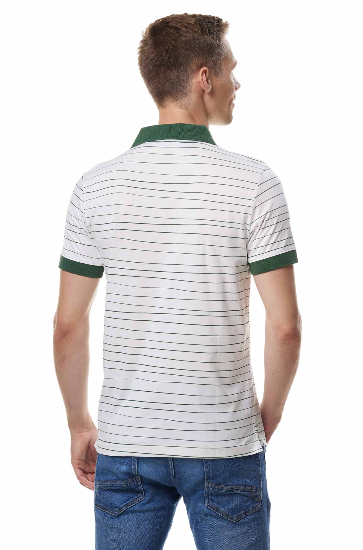 Poloshirt LINEAS-waldgrün
