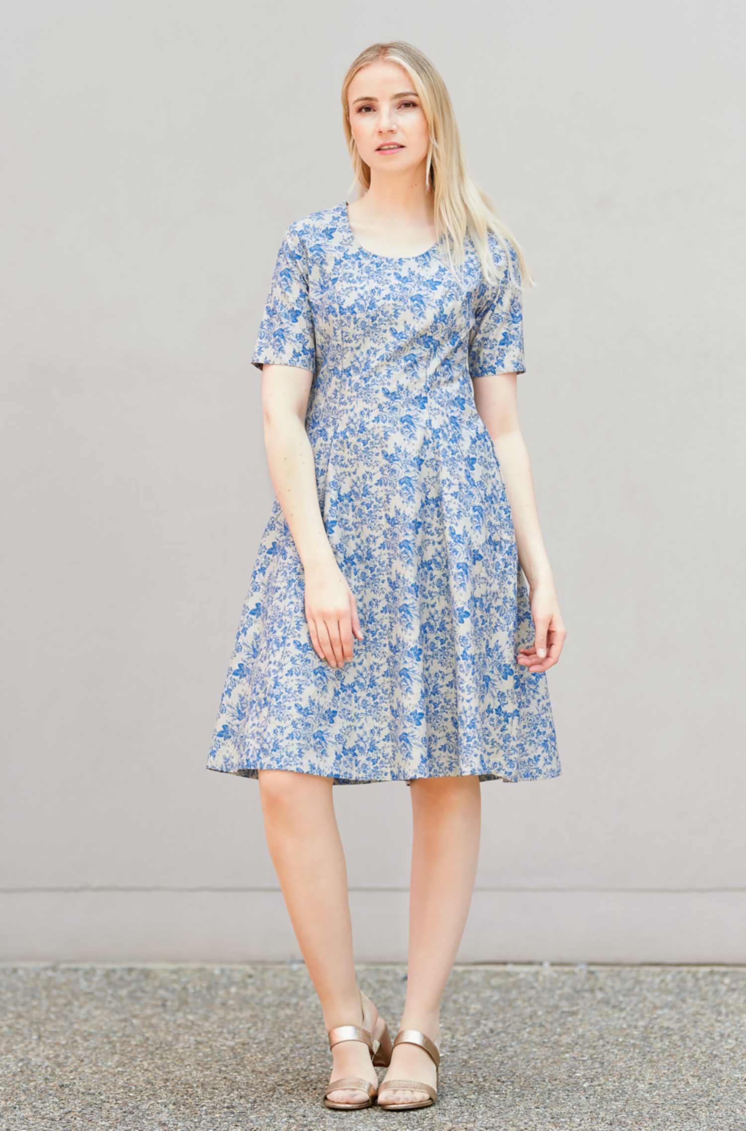 Kleid SARA aus 100% Pima Bio Baumwolle-rose blue