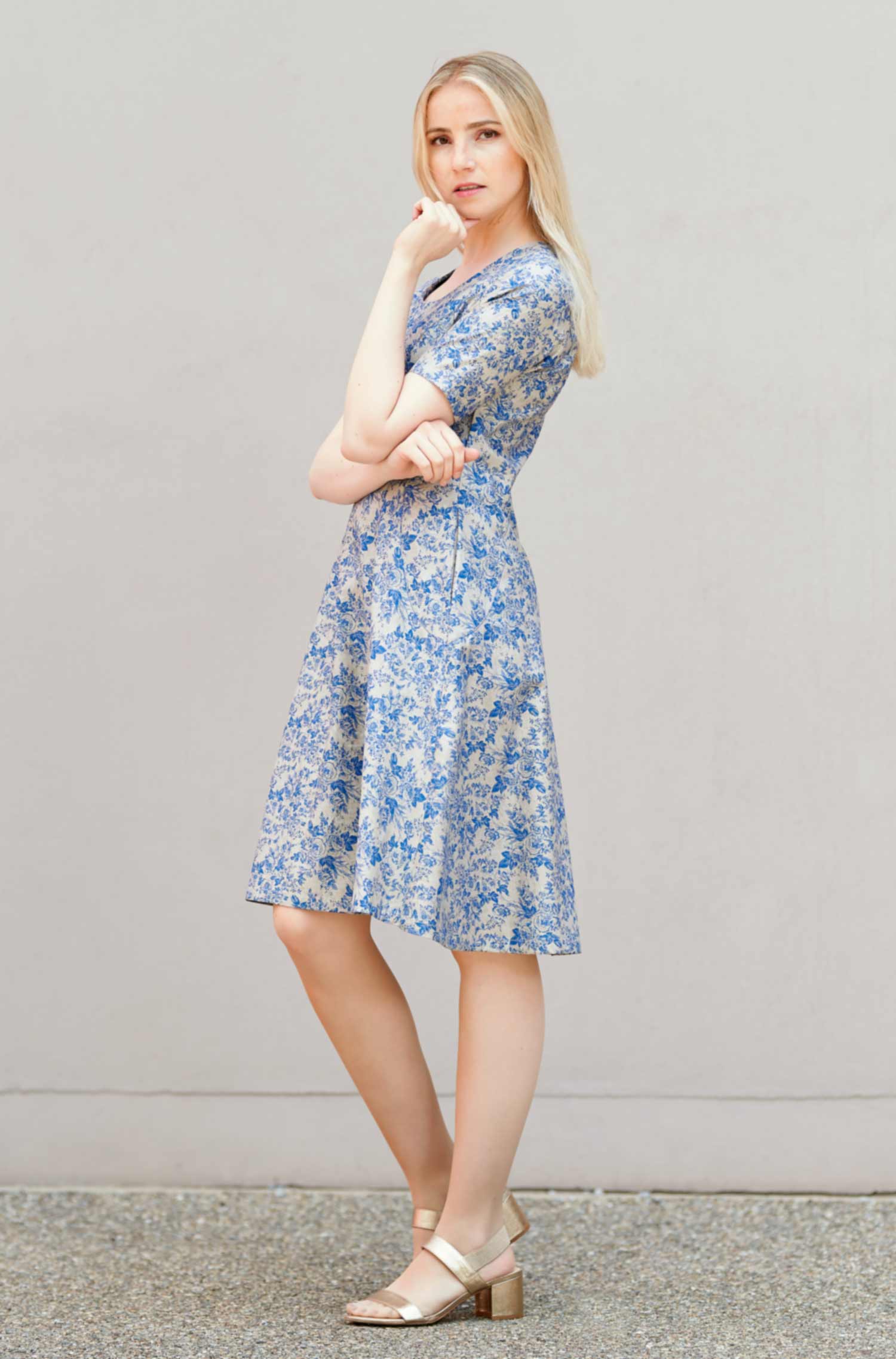 Kleid SARA aus 100% Pima Bio Baumwolle-rose blue