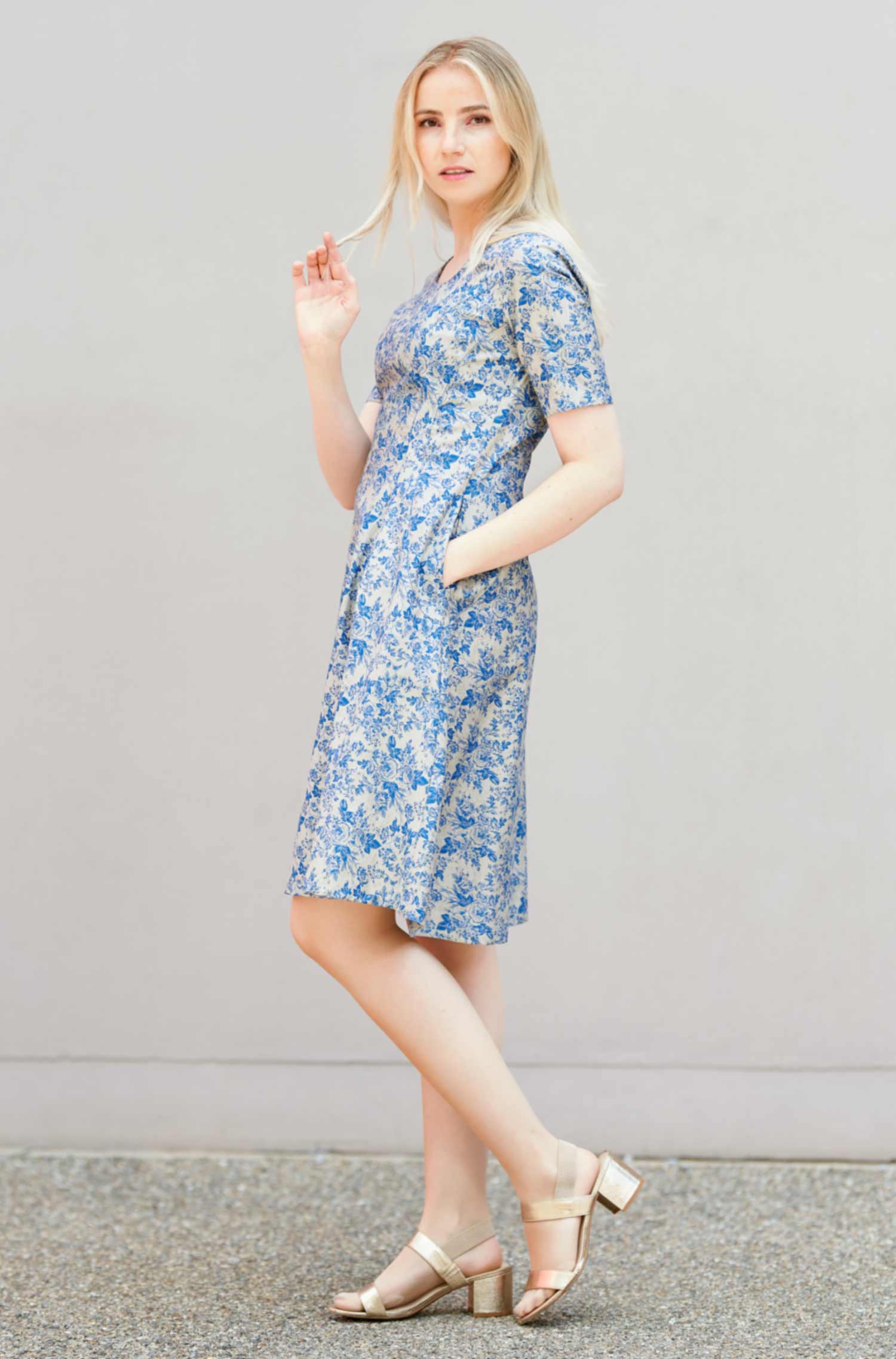 Kleid SARA aus 100% Pima Bio Baumwolle-rose blue
