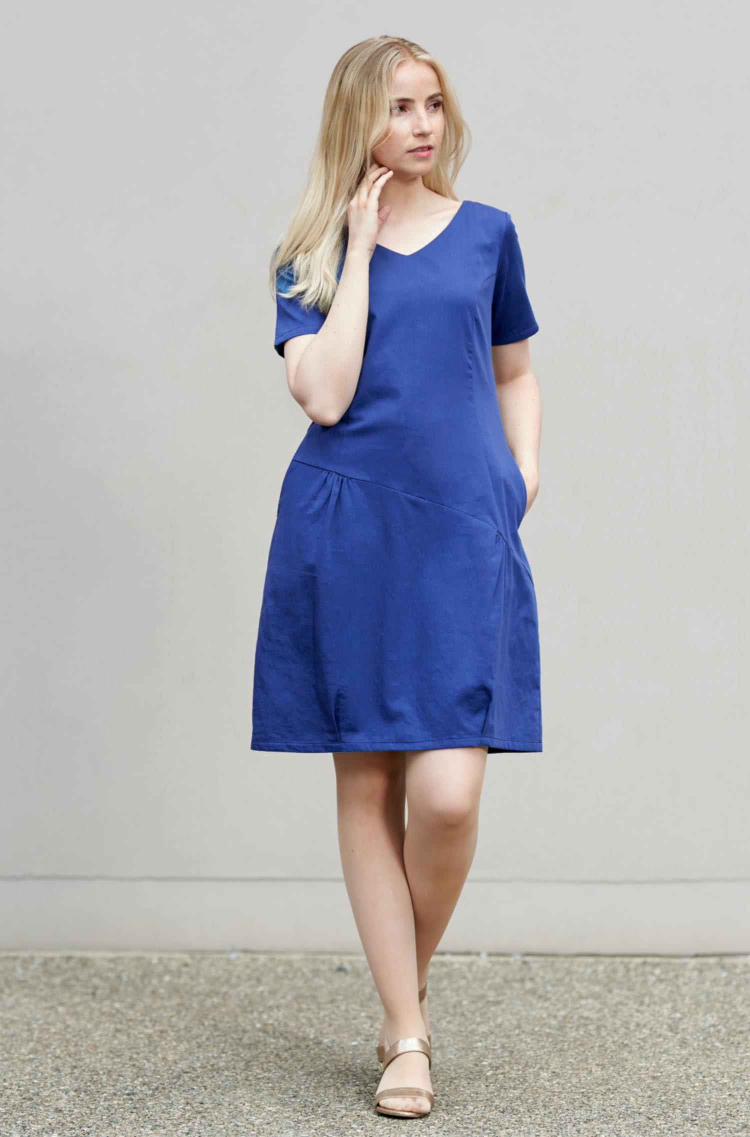 Sommerkleid SIENNA aus 100% Pima Bio Baumwolle-twilight blue