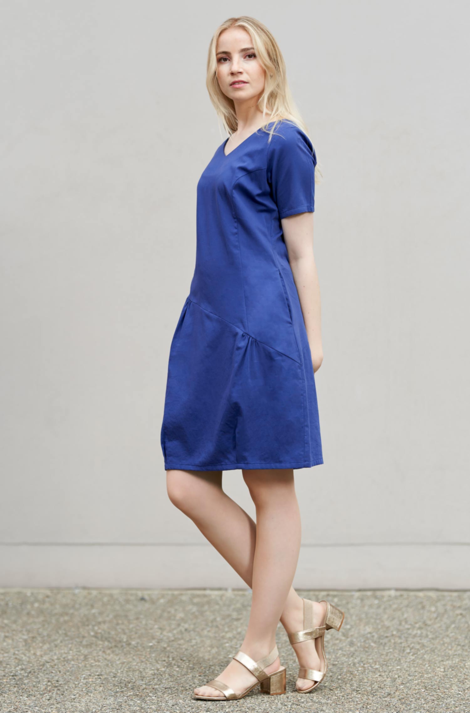 Sommerkleid SIENNA aus 100% Pima Bio Baumwolle-twilight blue