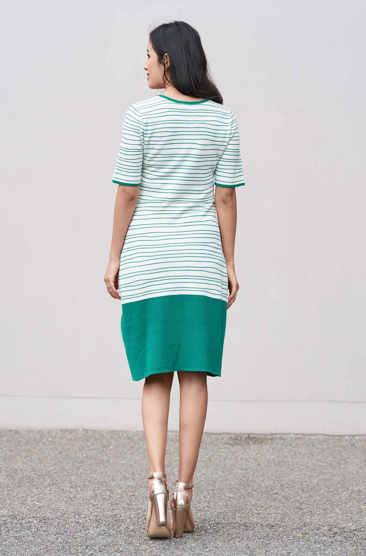Strickkleid LINEAS aus Bio Pima Baumwolle-sommergrün