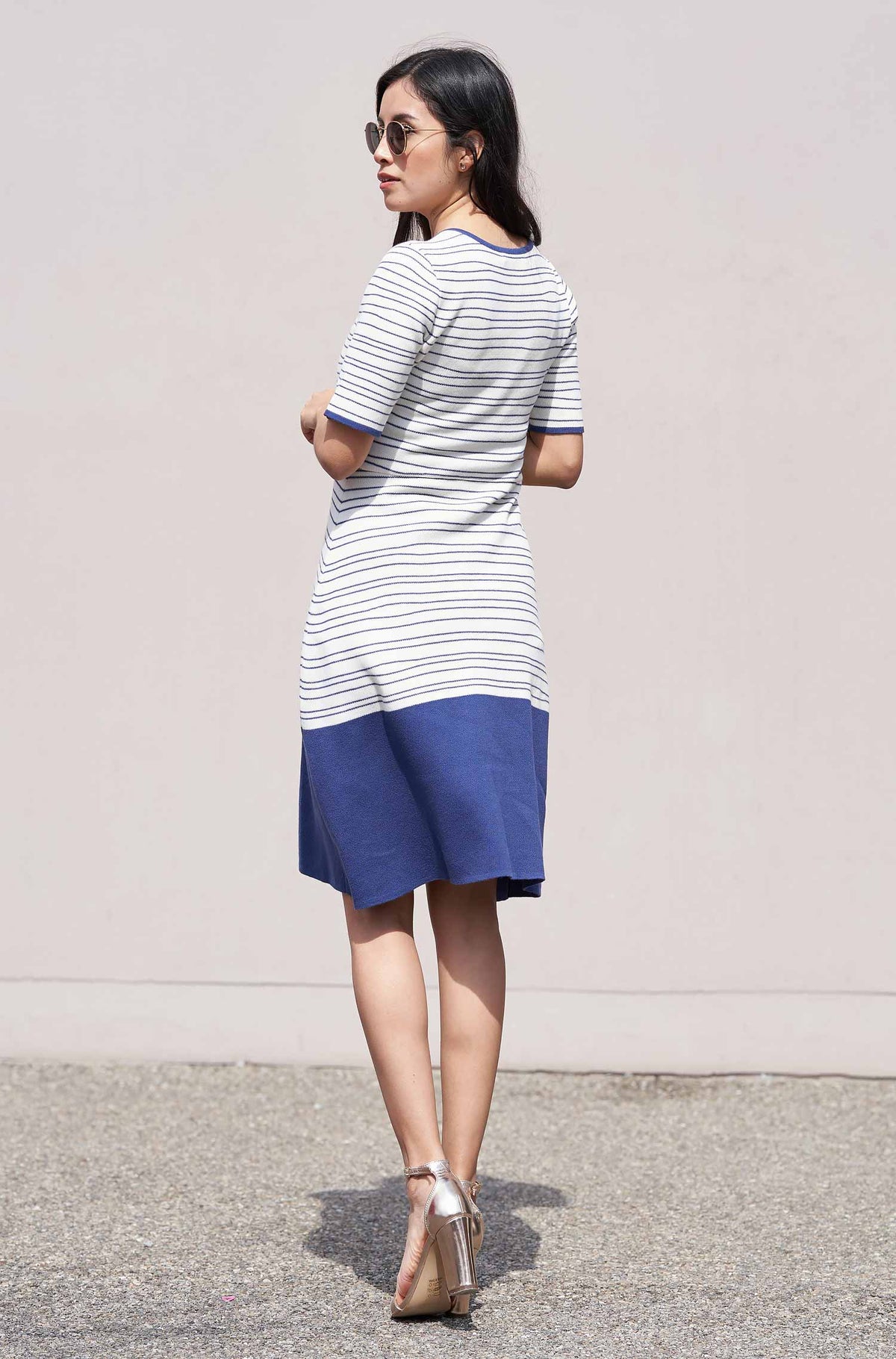 Strickkleid LINEAS aus Bio Pima Baumwolle-twilight blue