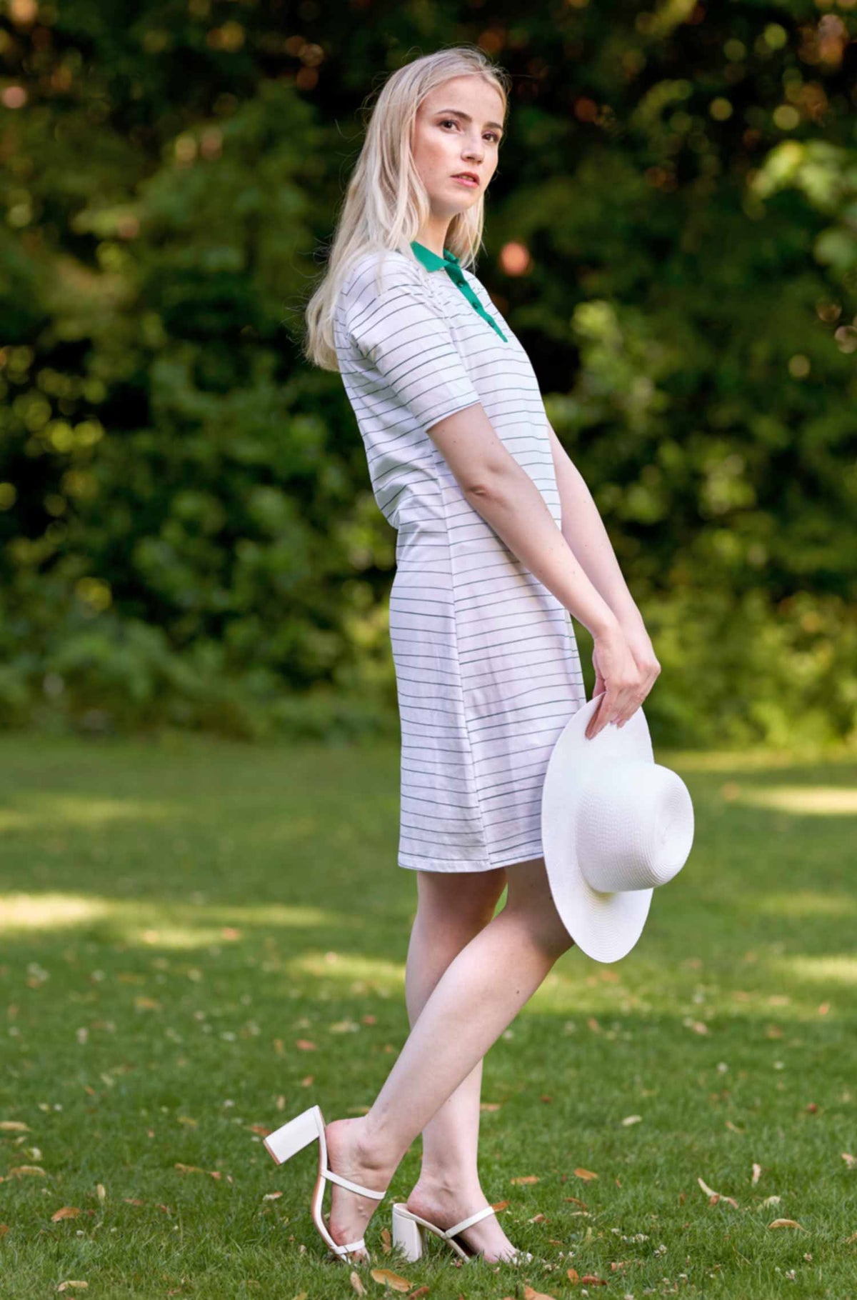Polo Kleid LINEAS aus 100% Pima Bio Baumwolle-sommergrün