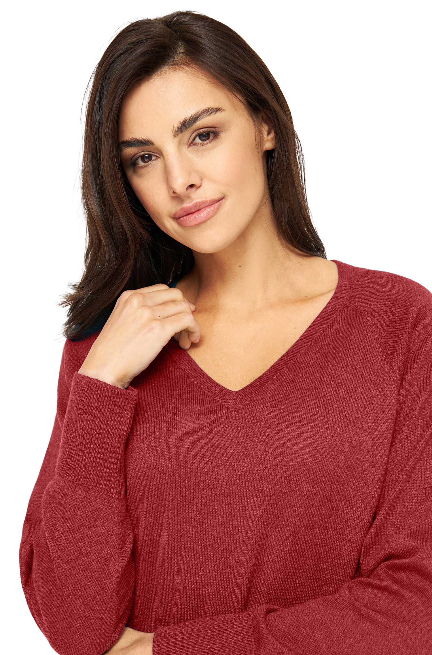 Pullover AURELIA aus Baby-Alpaka-Baumwoll-Mix-sienna rot