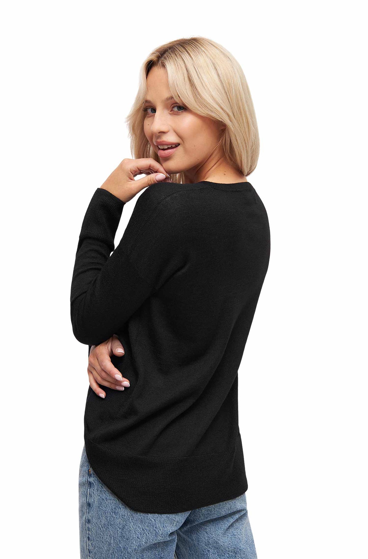 Pullover AMBRA aus Baby-Alpaka-Baumwoll-Mix-schwarz