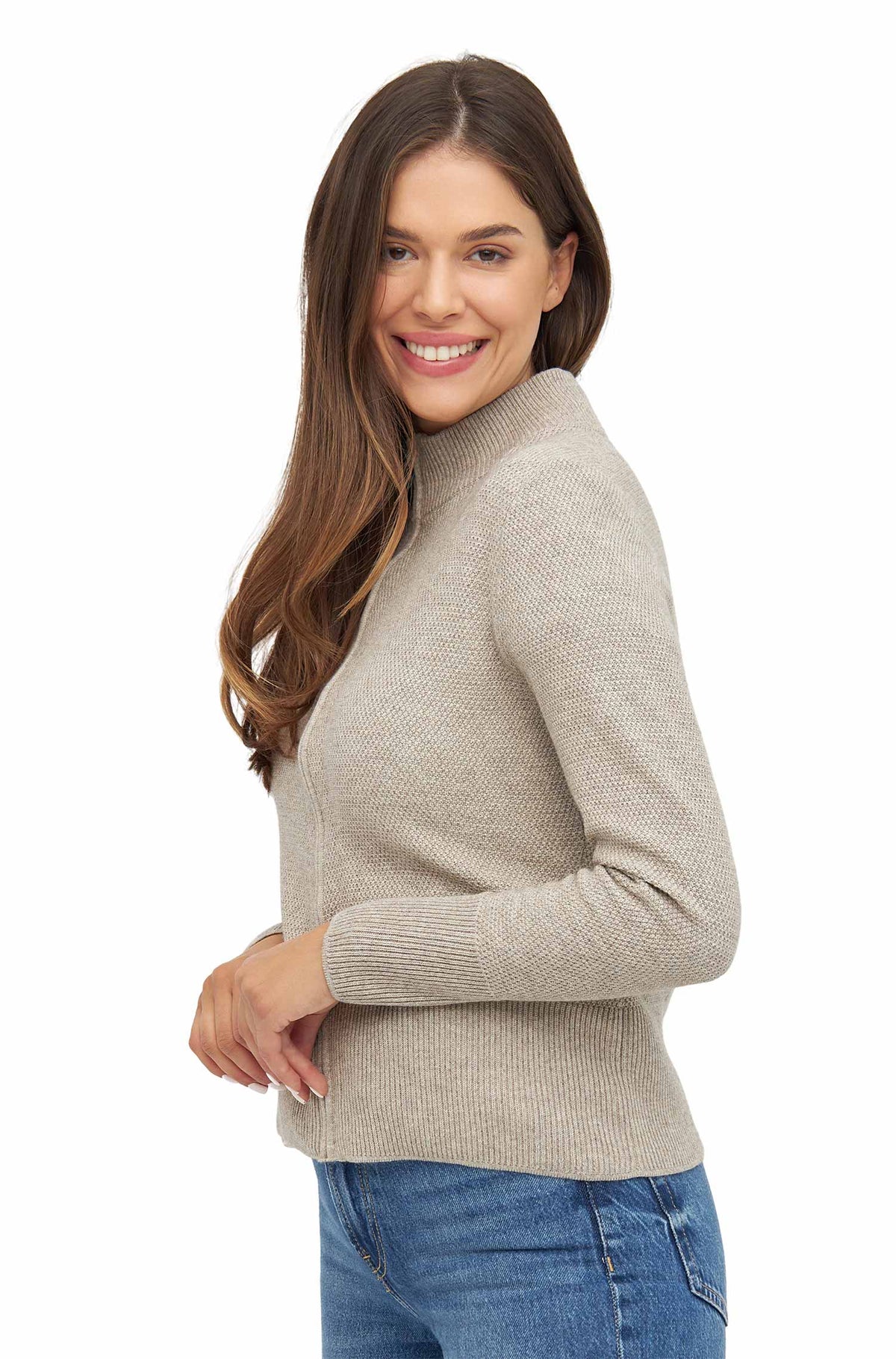Alpaka Strickjacke ALAYA-beige