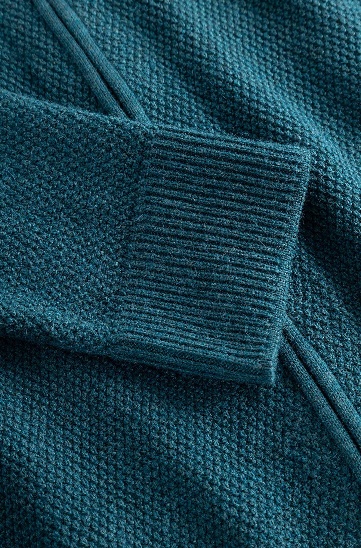 Strickjacke ALAYO mit Zipper aus Baby-Alpaka-Baumwoll-Mix-laguna