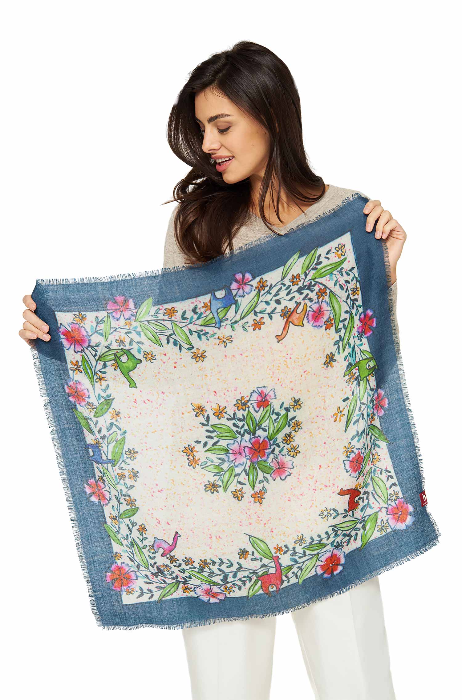 Foulard Tuch NANITA aus Baby-Alpaka-Seide-Mix-multi