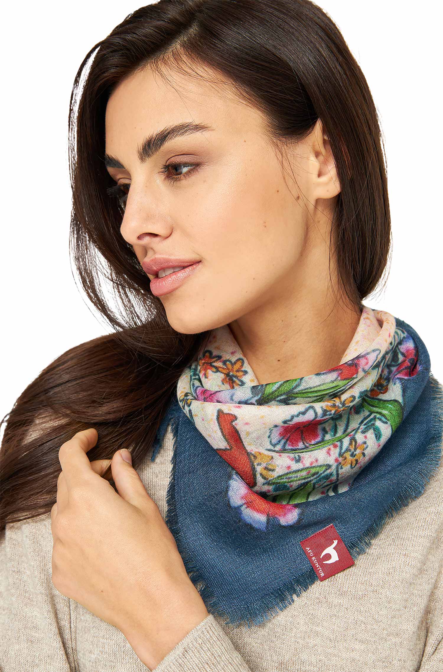 Foulard Tuch NANITA aus Baby-Alpaka-Seide-Mix-multi