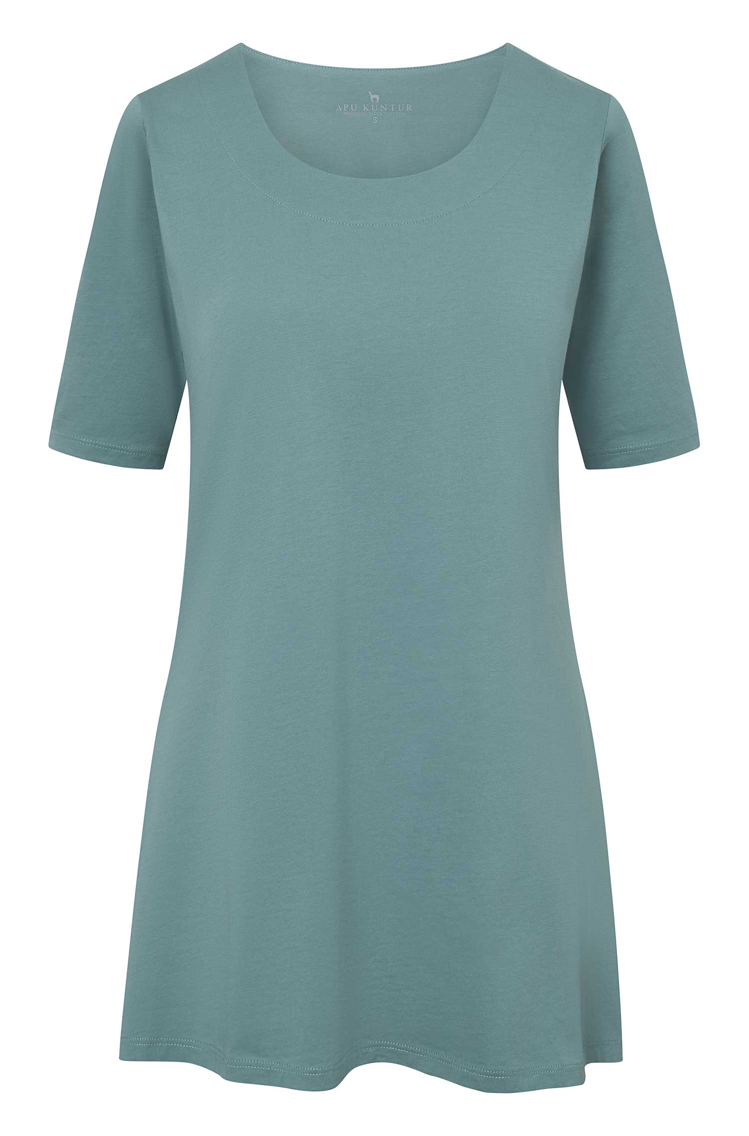 SELINA Tunika-Shirt aus 100% Bio-Pima-Baumwolle-aqua jade