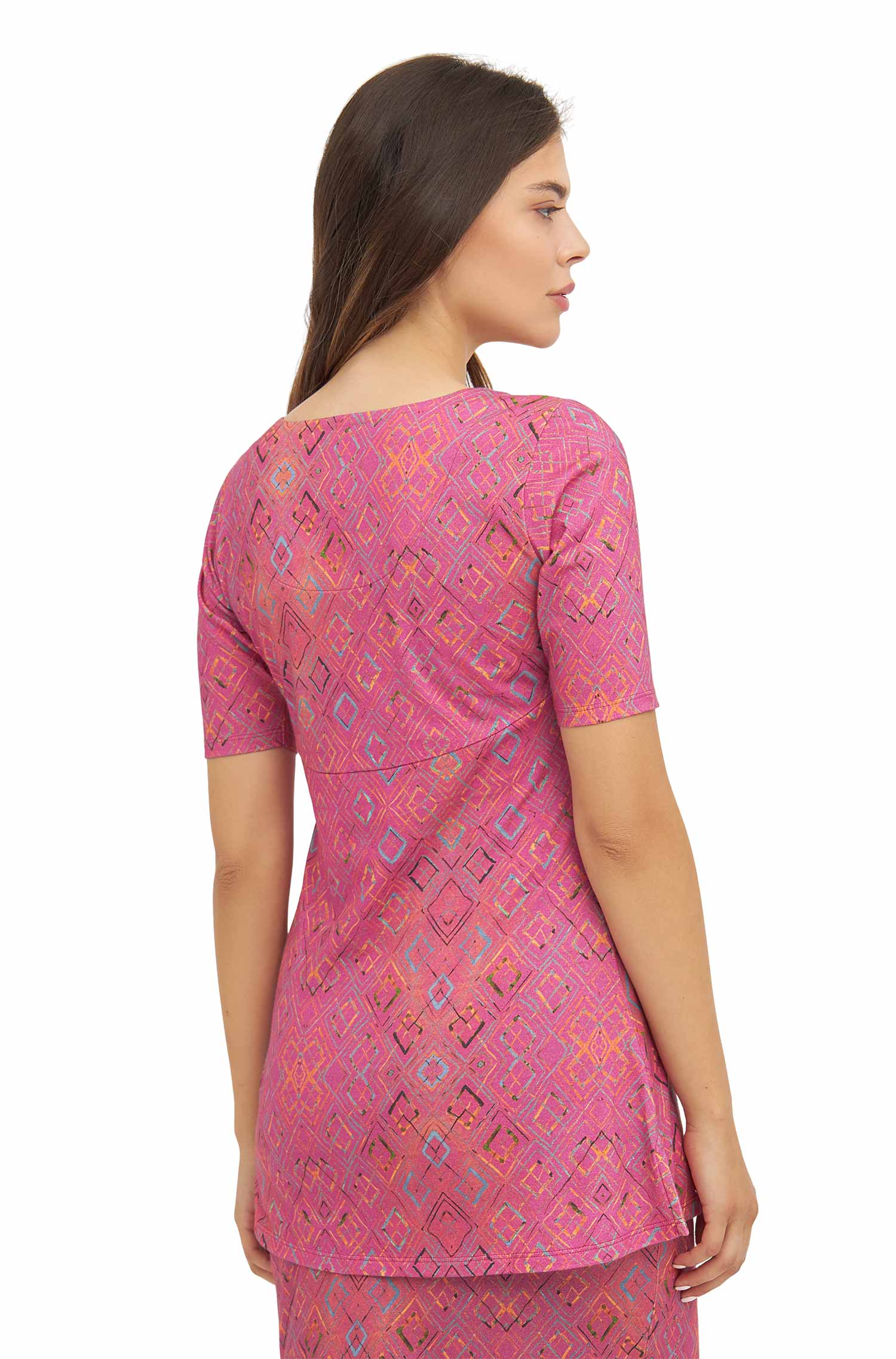SELINA Tunika-Shirt aus 100% Bio-Pima-Baumwolle-rubine