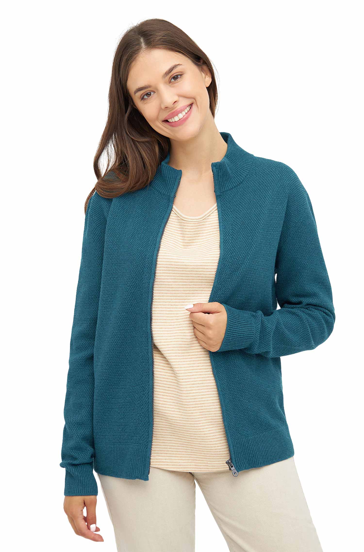 Damen Shirt NATIVO mit 3/4 Arm aus Nativo- und Pima-Baumwolle-elfenbein/beige