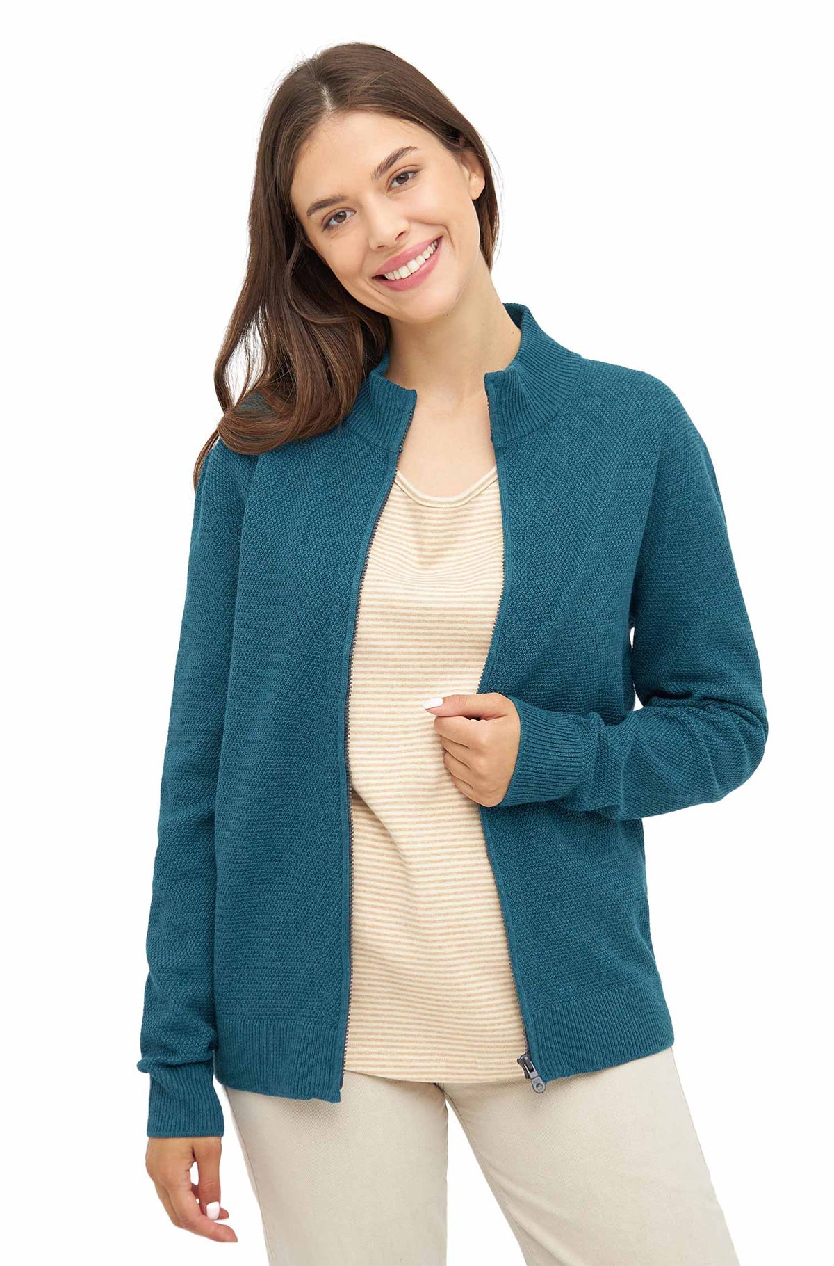Damen Shirt NATIVO mit 3/4 Arm aus Nativo- und Pima-Baumwolle-elfenbein/beige