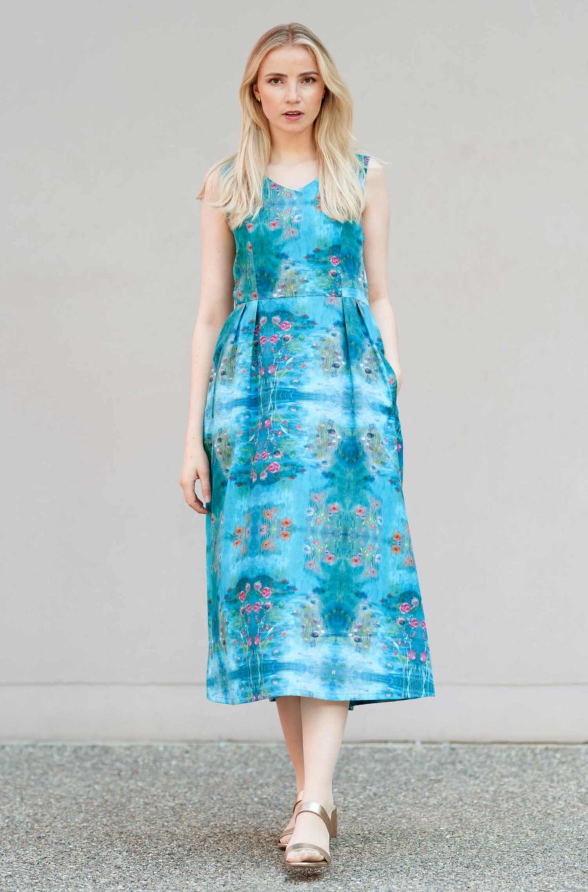 Kleid ARABELLA aus 100% Bio-Pima-Baumwolle-paradise blue