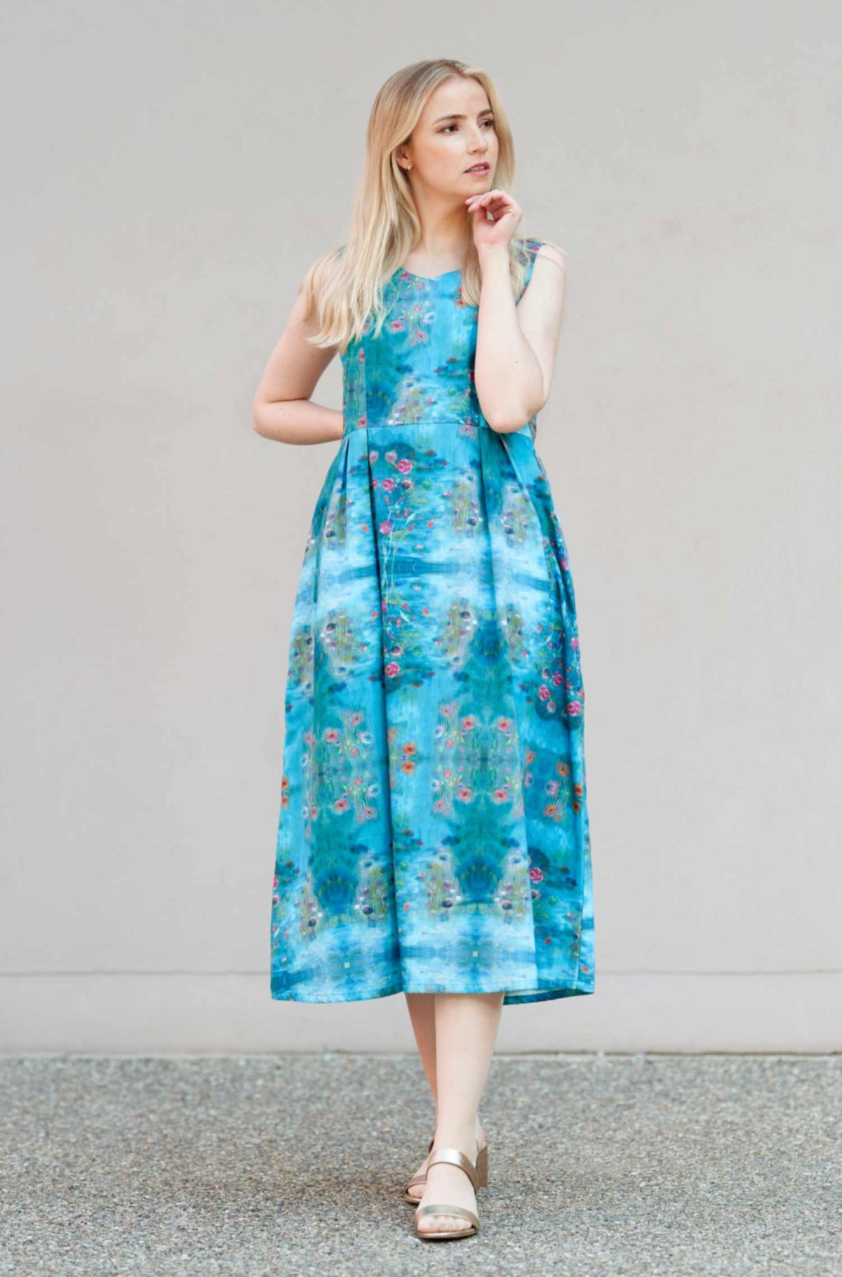Kleid ARABELLA aus 100% Bio-Pima-Baumwolle-paradise blue