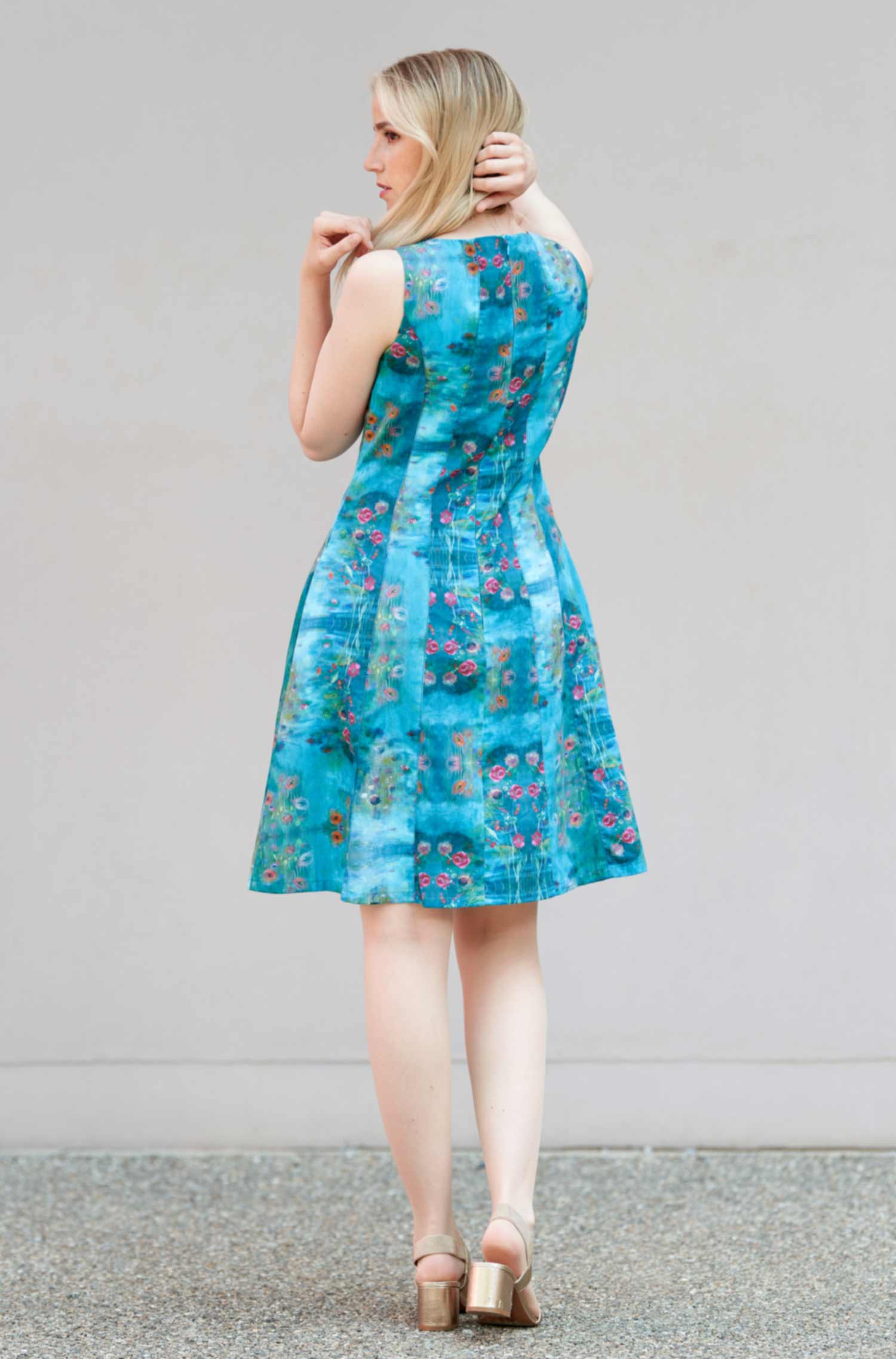 Sommerkleid MATILDE aus 100% Pima-Bio-Baumwolle-paradise blue