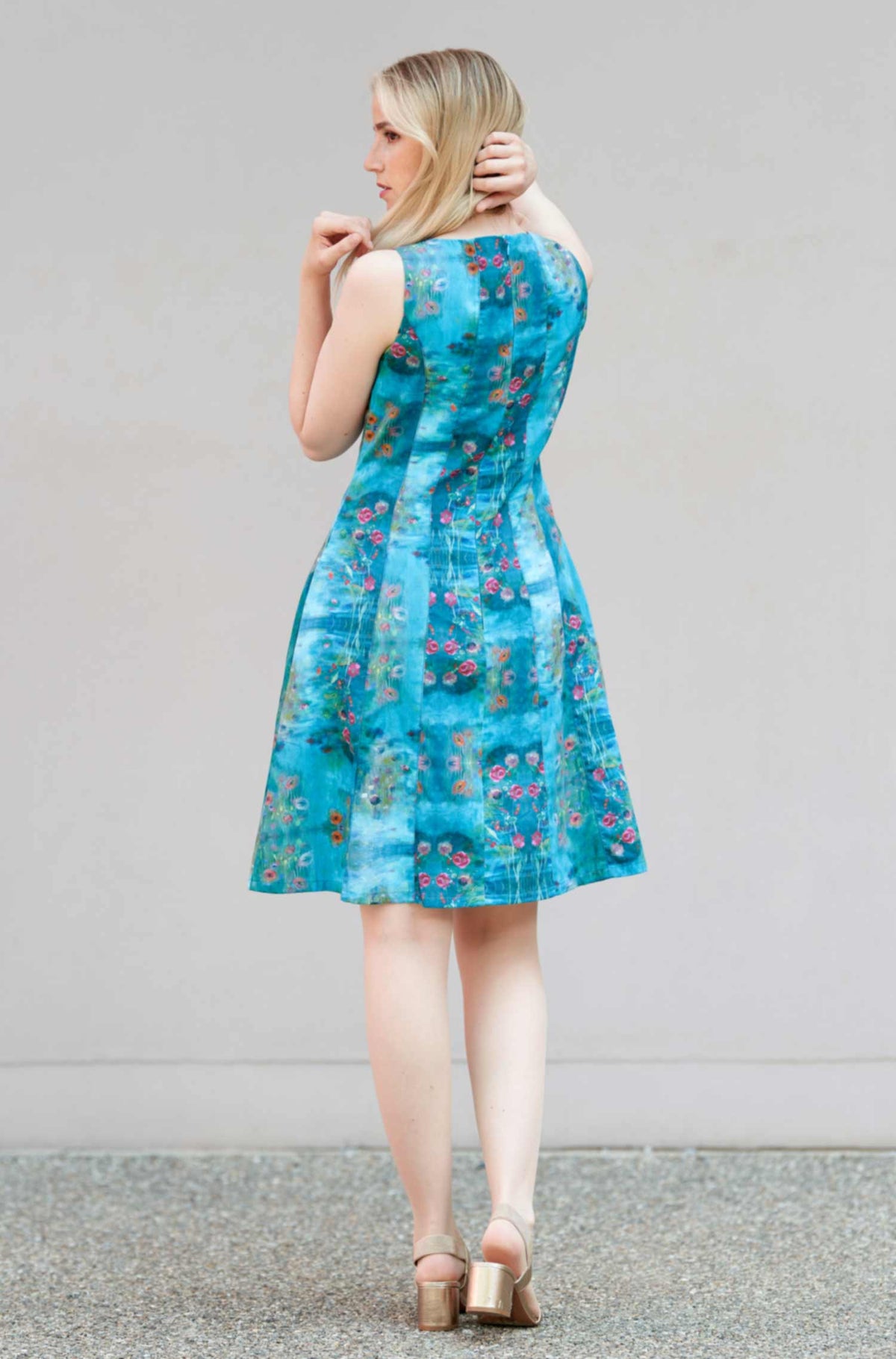 Sommerkleid MATILDE aus 100% Pima-Bio-Baumwolle-paradise blue