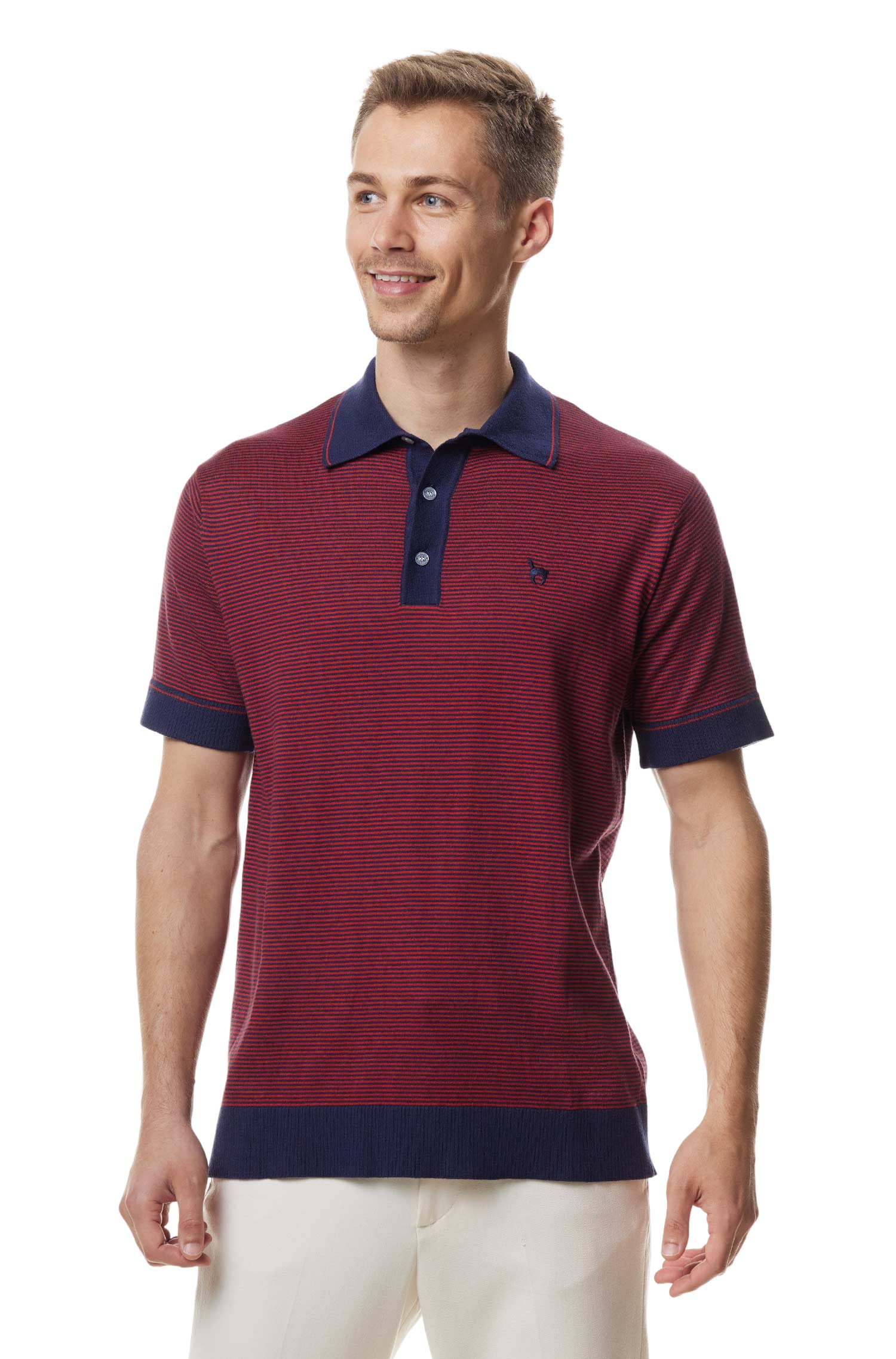 Polo Shirt DIEGO aus Royal Alpaka-Baumwoll-Mix-rot