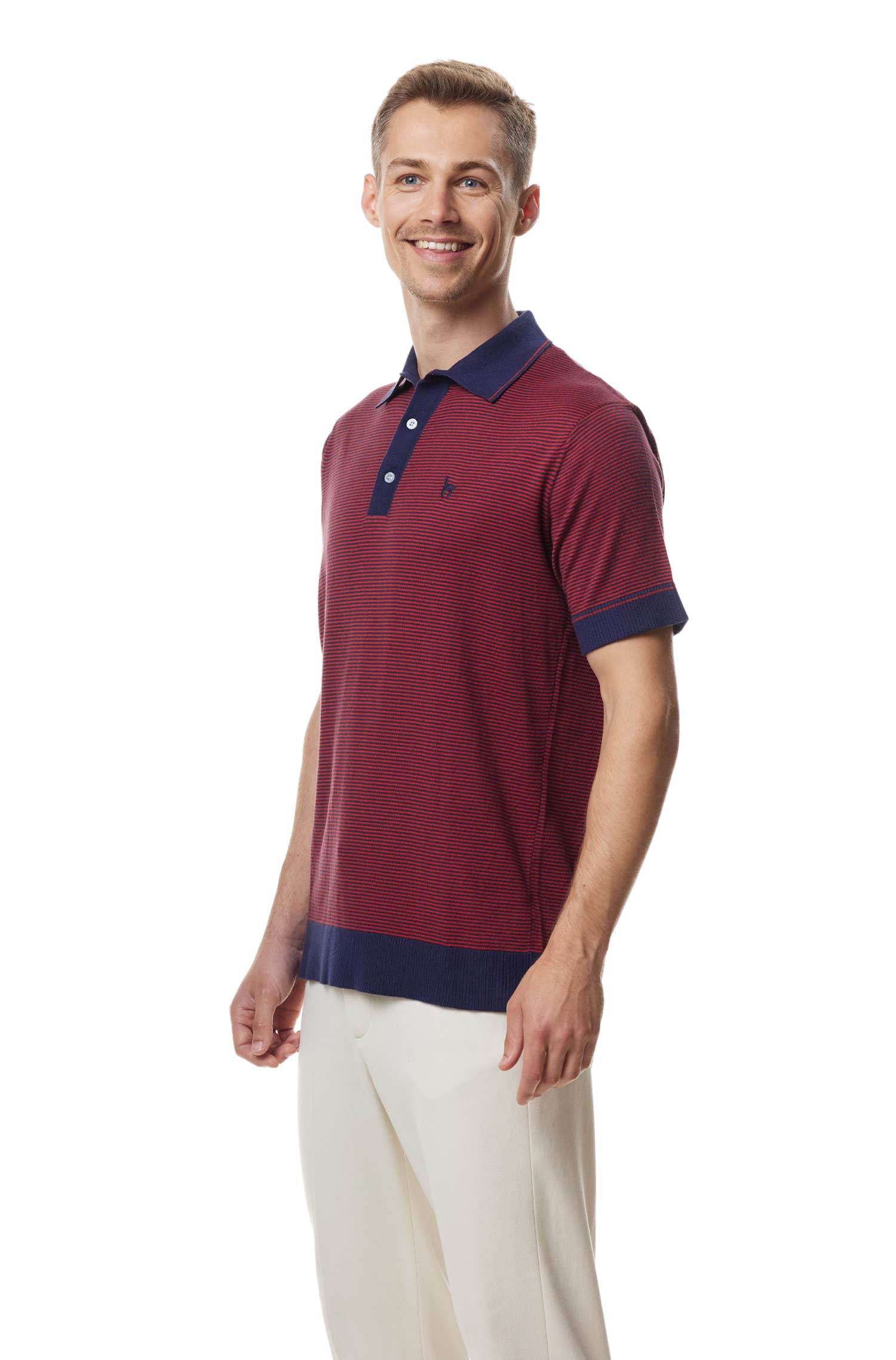 Polo Shirt DIEGO aus Royal Alpaka-Baumwoll-Mix-rot