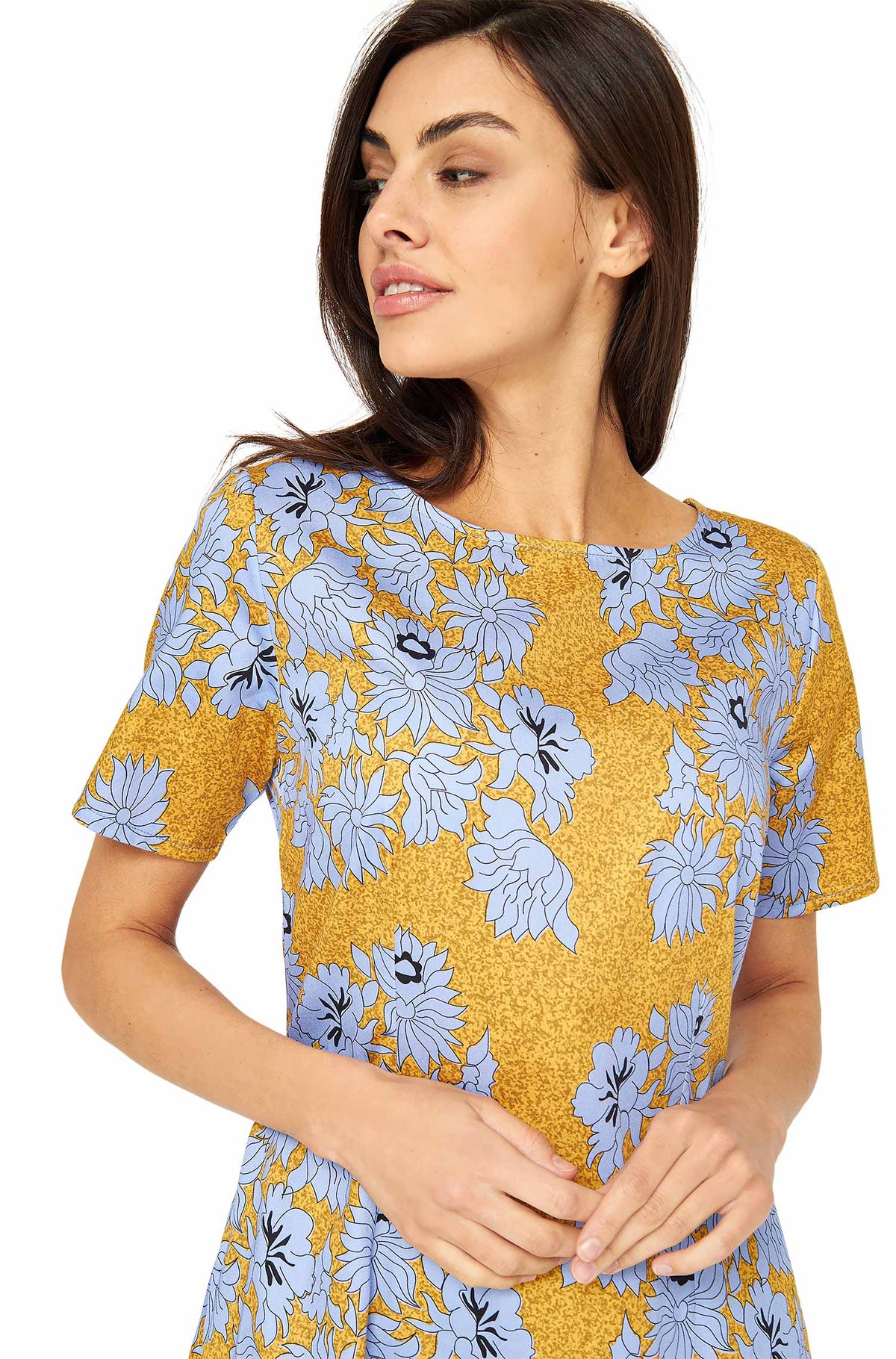 Kleid RIANA aus 100% Bio-Pima-Baumwolle-ocean flower