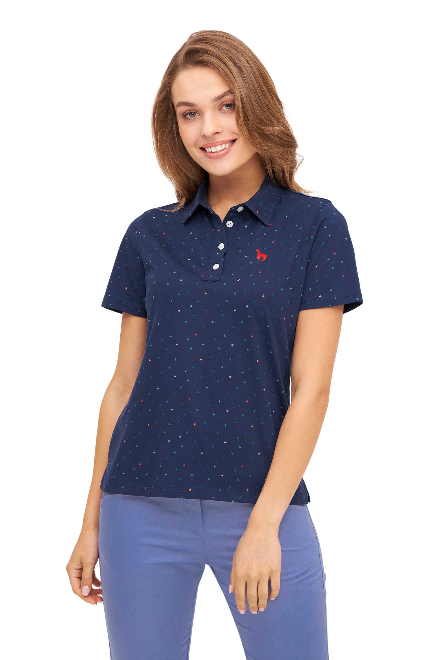 Damen Polo-Shirt ALPAQUITAS aus Bio-Pima-Baumwolle-navy