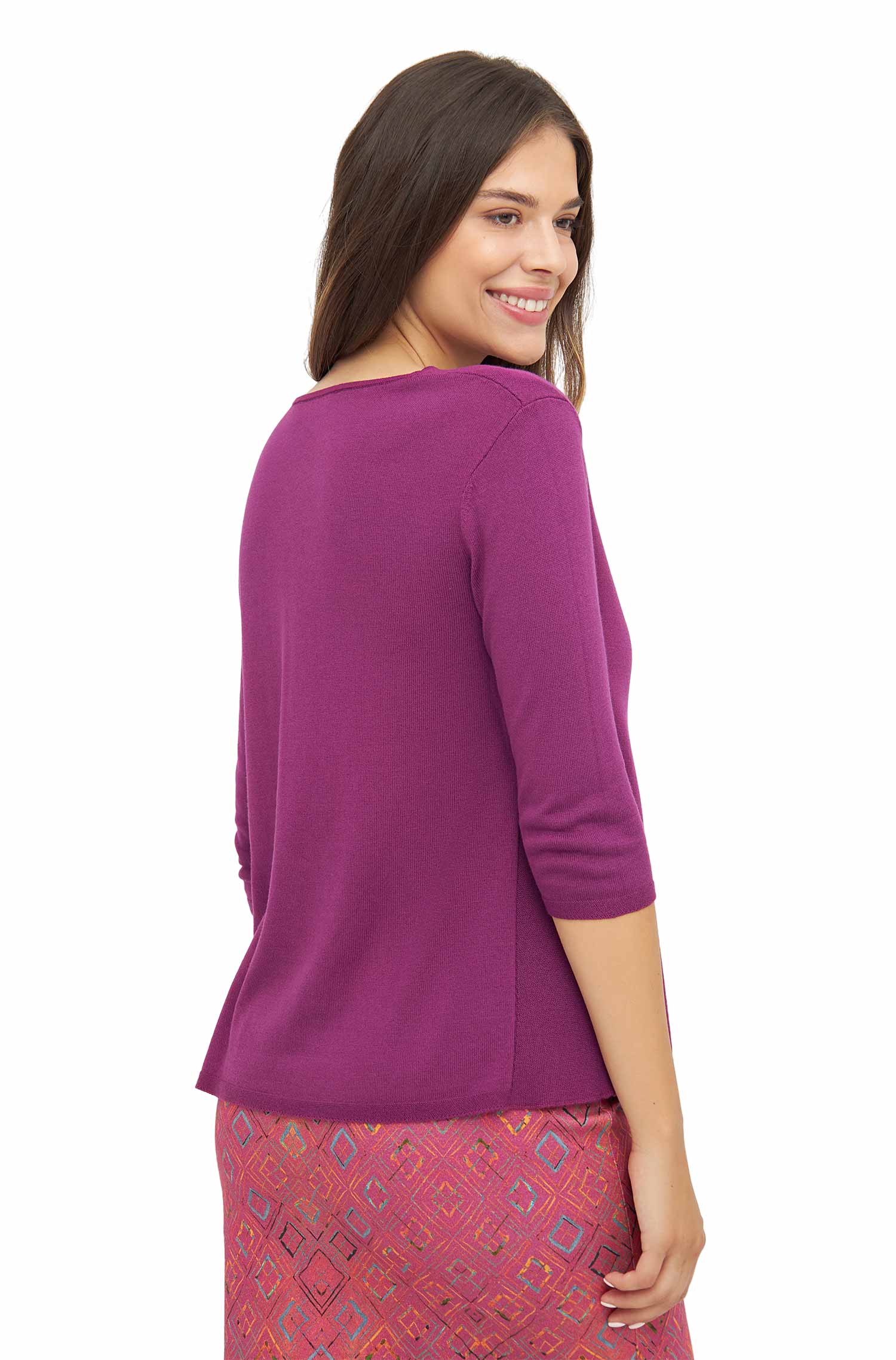 Pullover VEGA aus Royal Alpaka-Baumwoll-Mix-violett berry