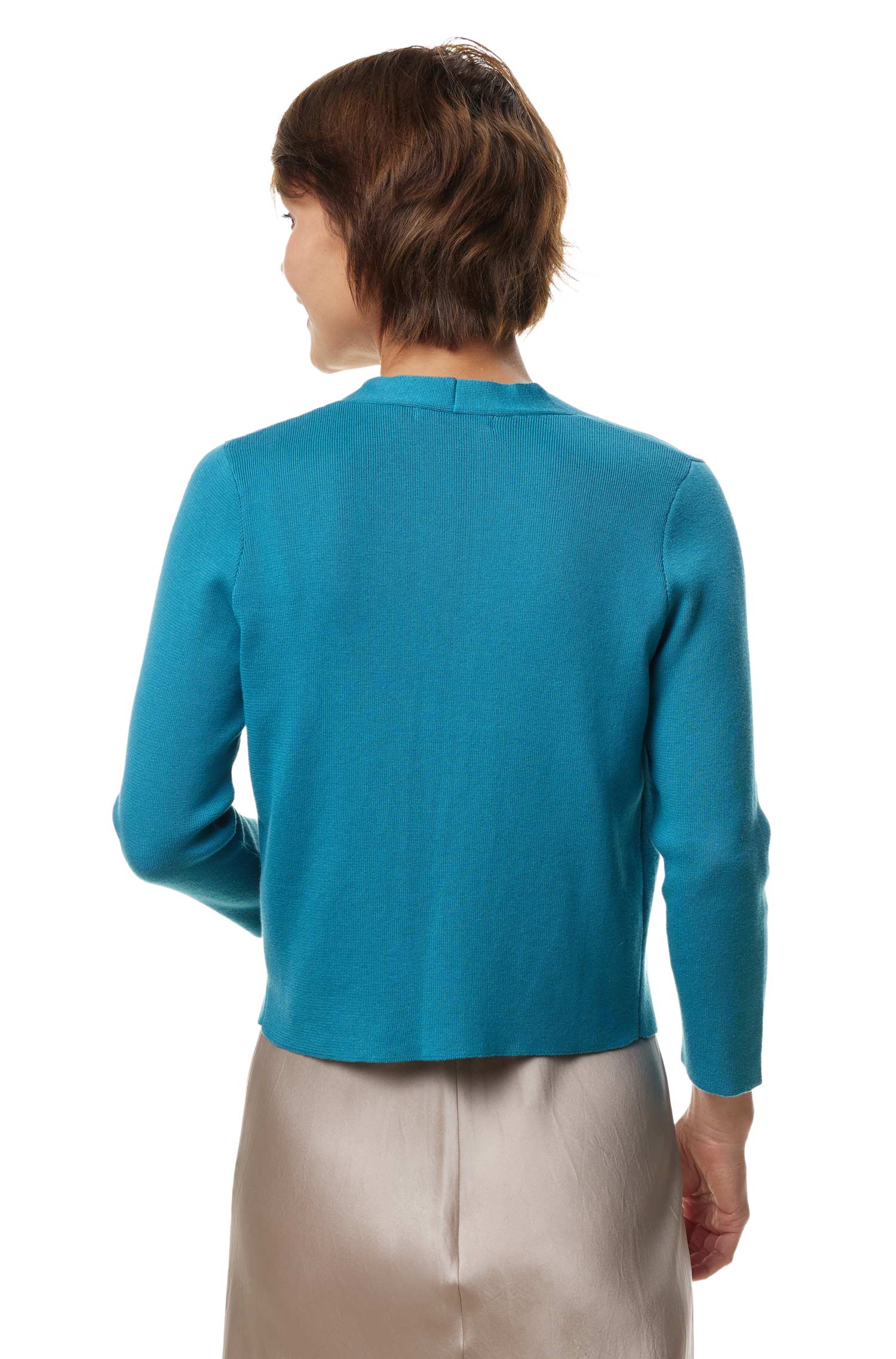 Bolero CLARA aus Pima-Bio-Baumwolle-türkis