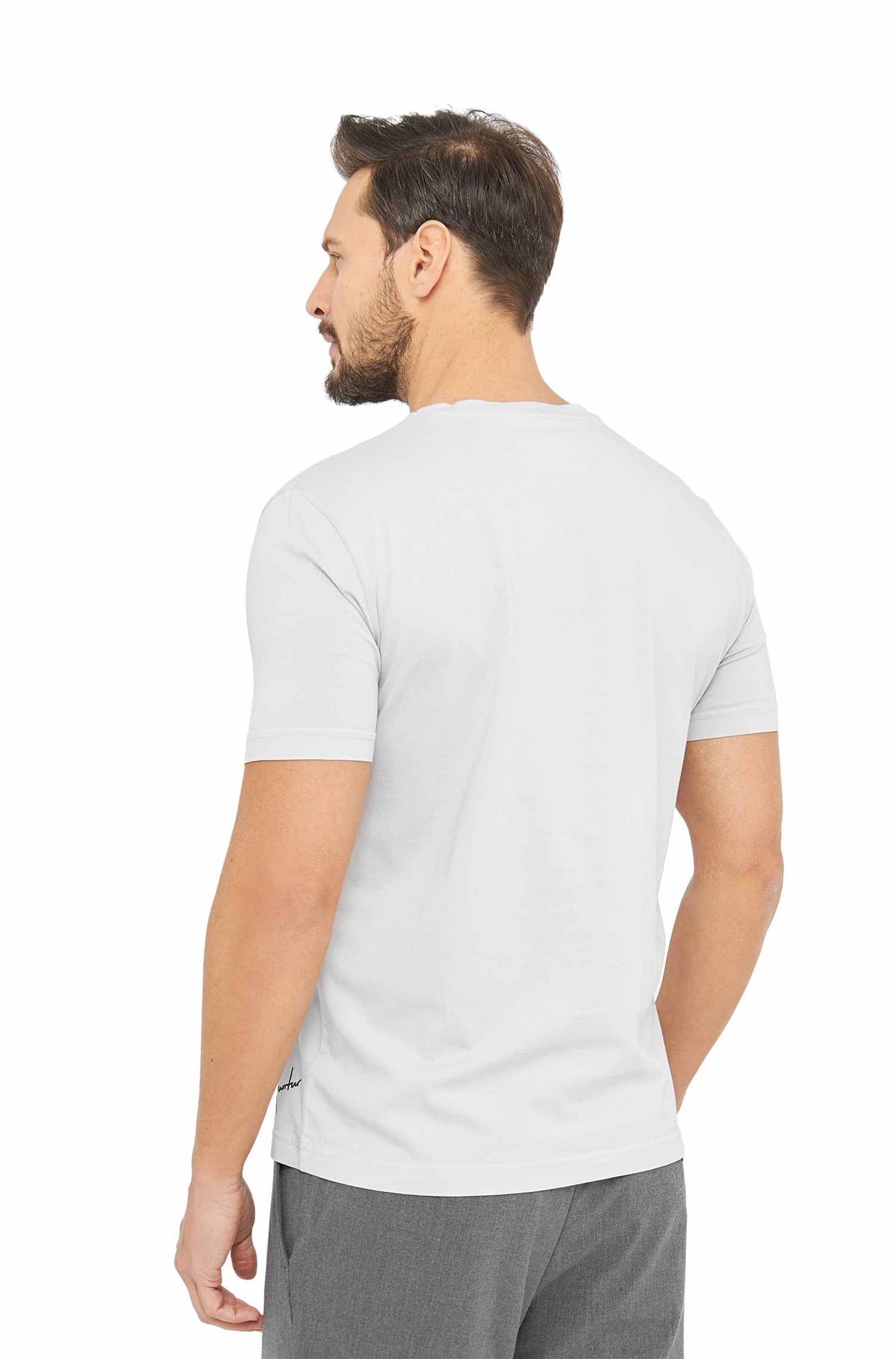 Herren T-Shirt RASSI mit Alpaka-Motiv aus 100% Bio-Pima-Baumwolle-silver