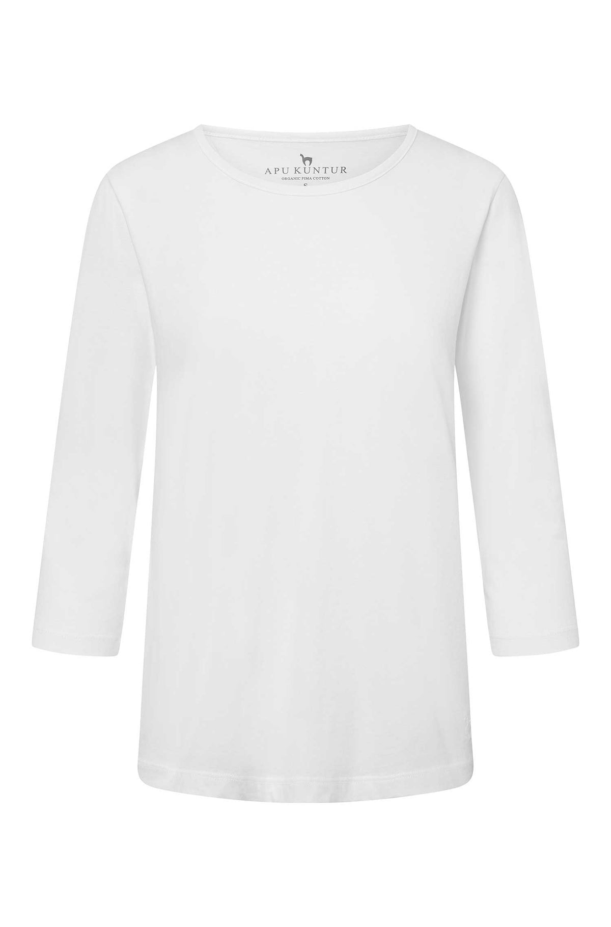 3/4-Arm T-SHIRT aus Bio-Pima-Baumwolle-weiss