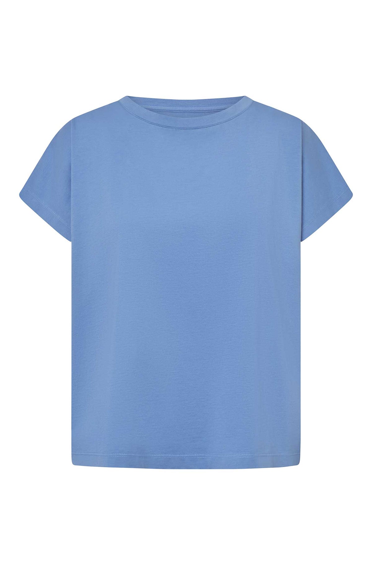 T-Shirt BOXY aus Bio-Pima-Baumwolle-pazifikblau
