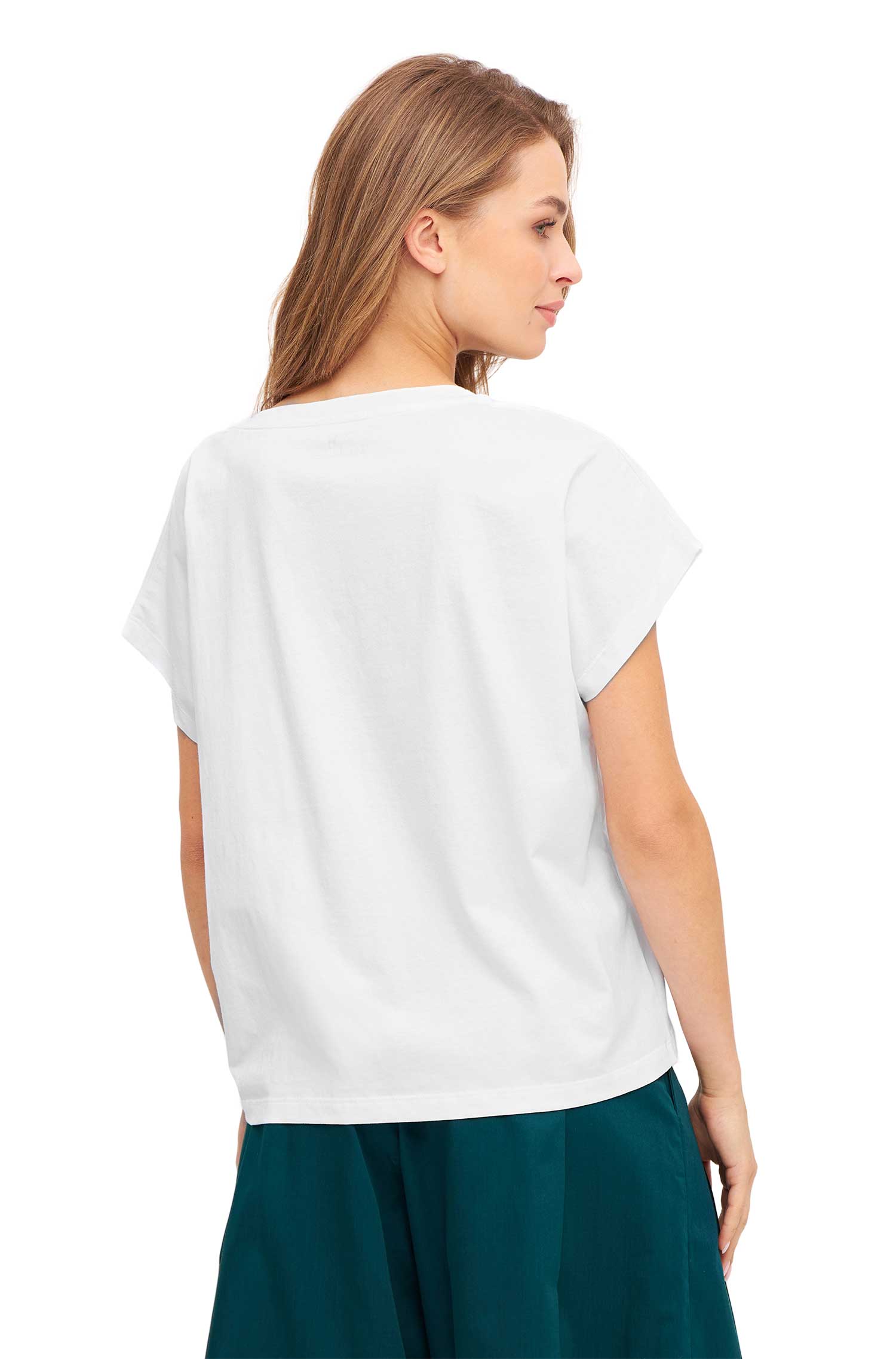 T-Shirt BOXY aus Bio-Pima-Baumwolle-weiss