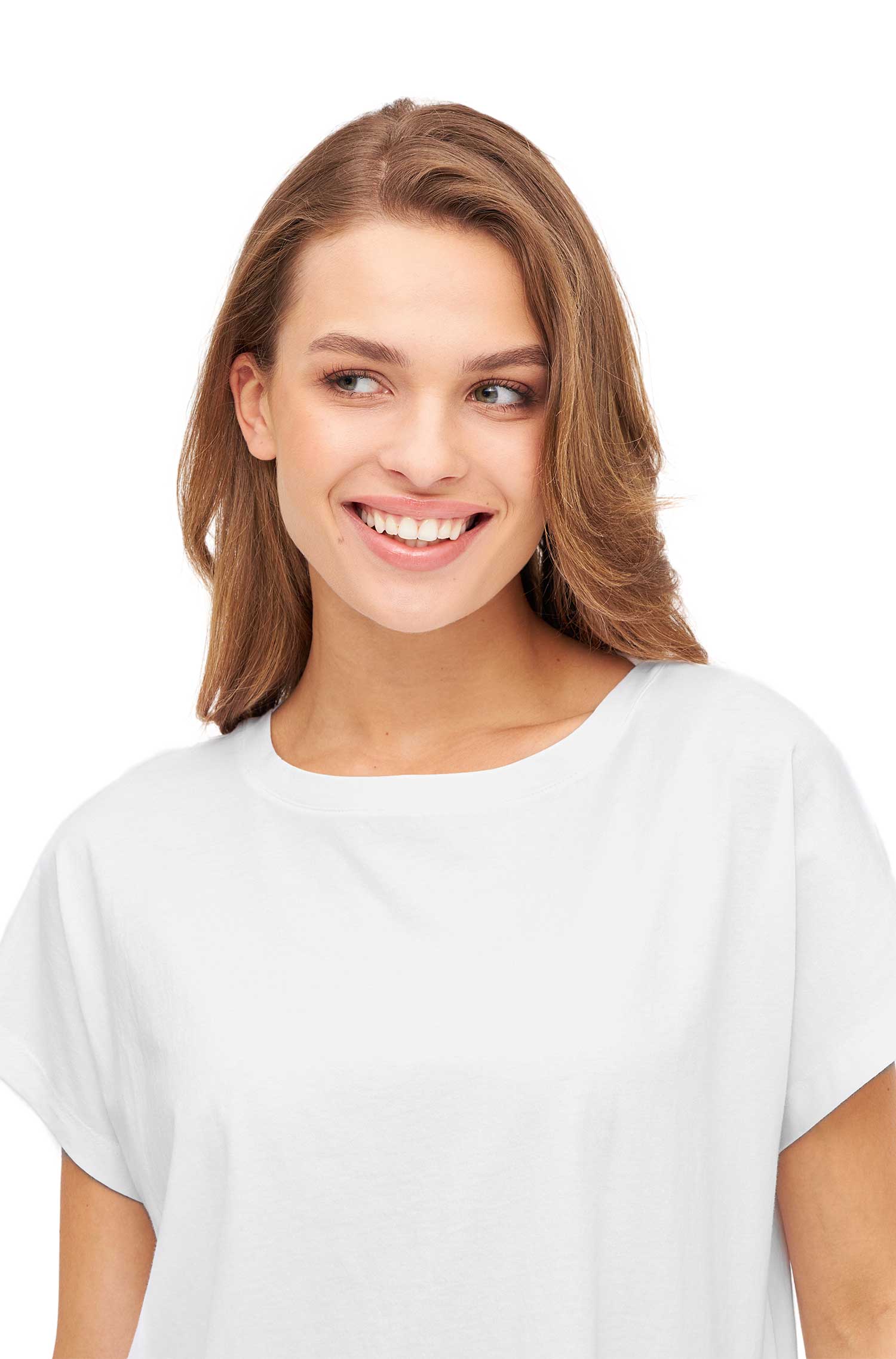 T-Shirt BOXY aus Bio-Pima-Baumwolle-weiss