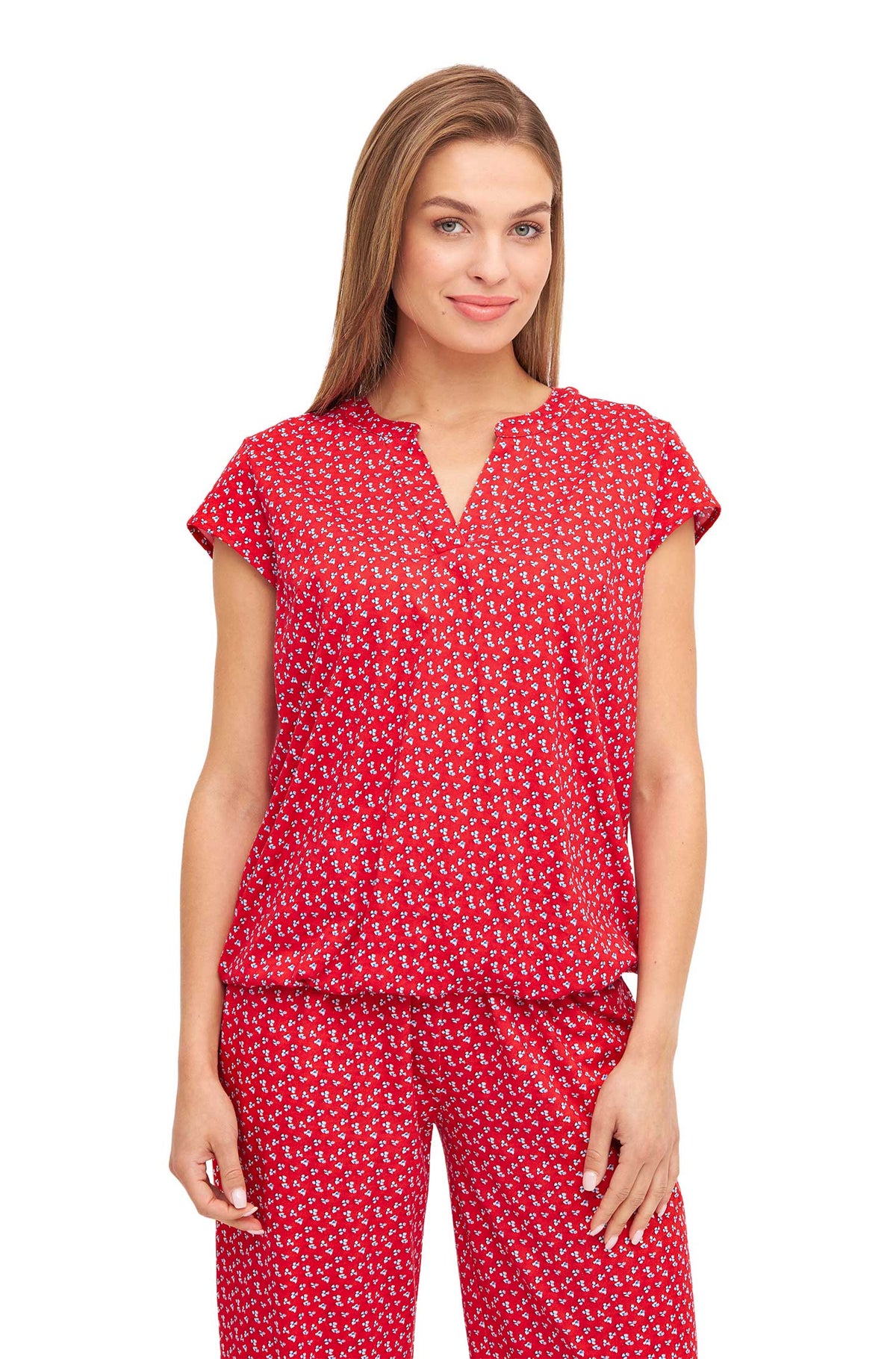 Shirt PAPERFLOWER mit Flügelärmel-red