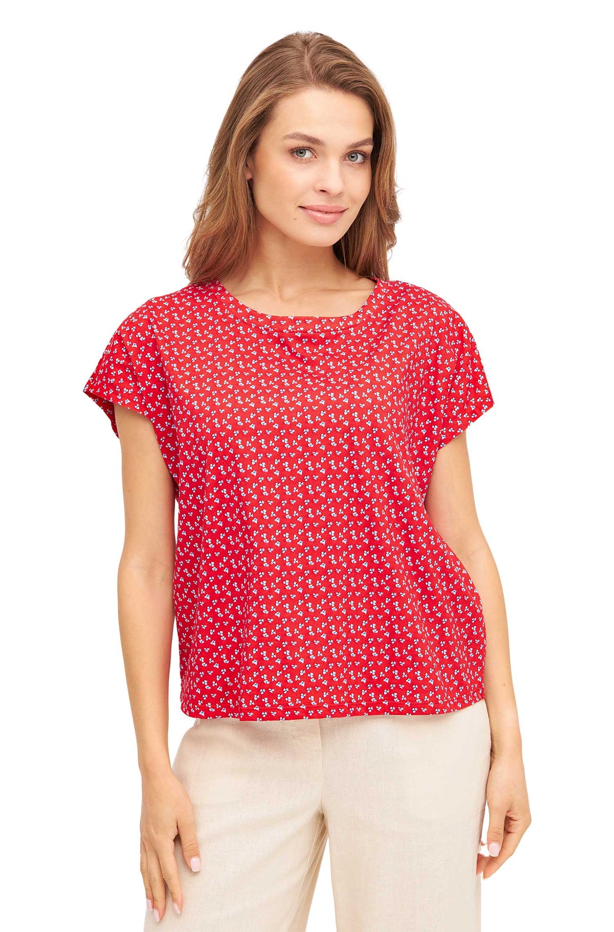 Boxy T-Shirt PAPERFLOWER-red