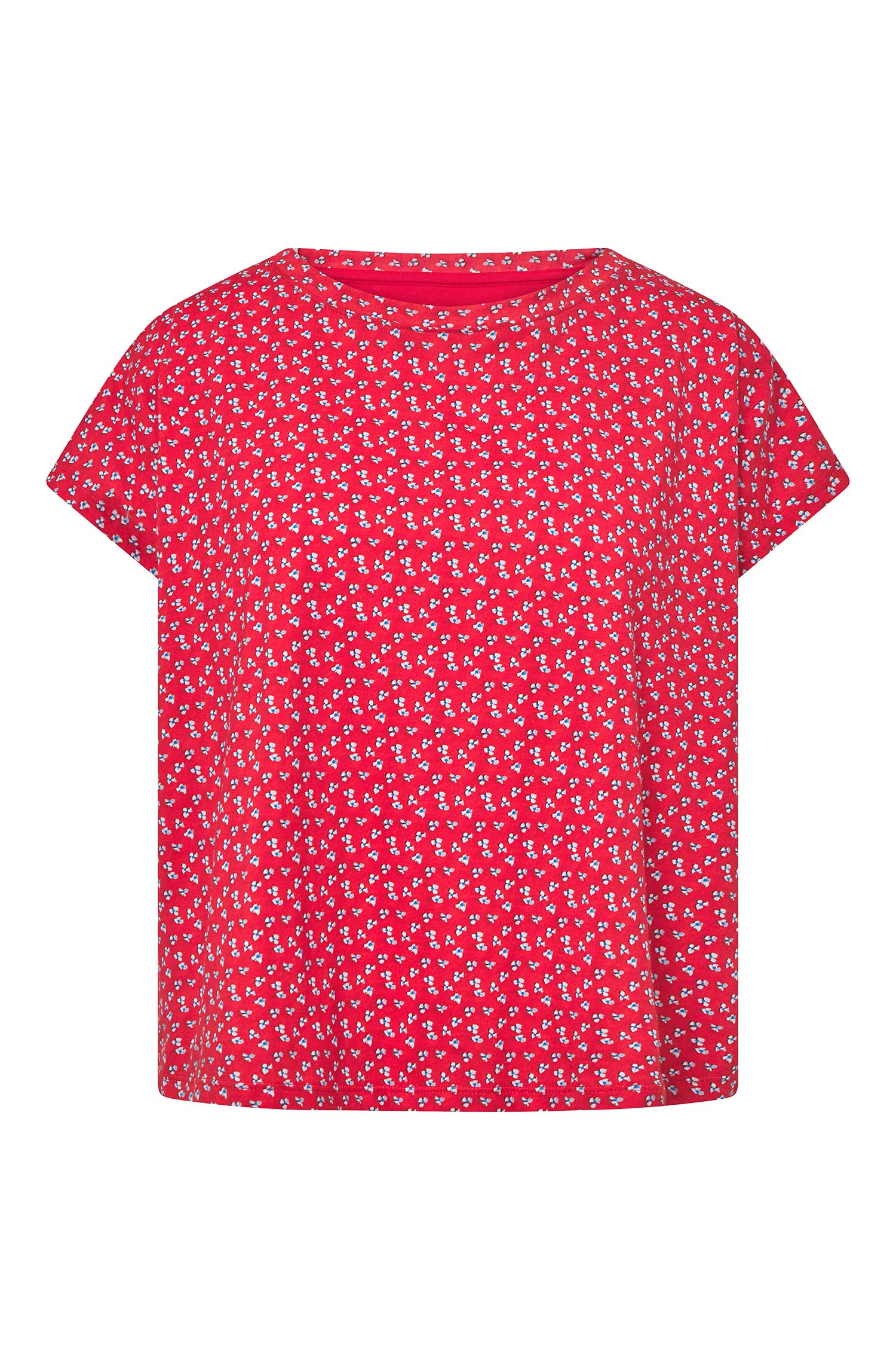 Boxy T-Shirt PAPERFLOWER aus Bio-Pima-Baumwolle-red
