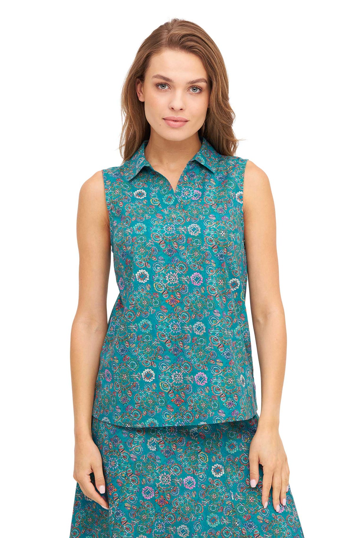 Bluse FLORAL ETHNO-turquoise