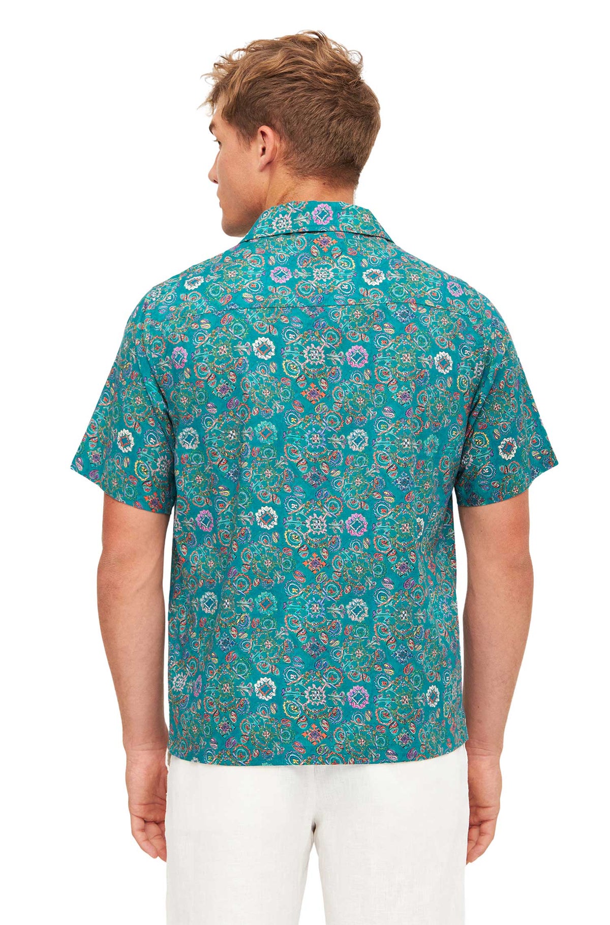 Hemd FLORAL ETHNO aus Bio-Pima-Baumwolle-turquoise