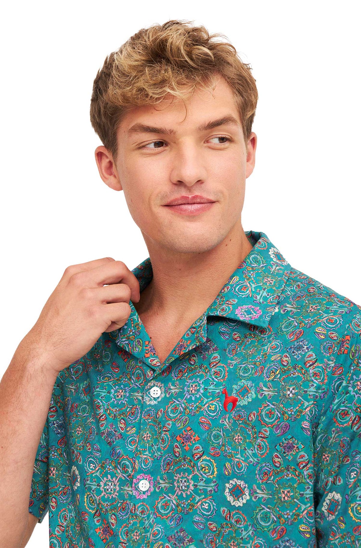 Hawaihemd FLORAL ETHNO-turquoise