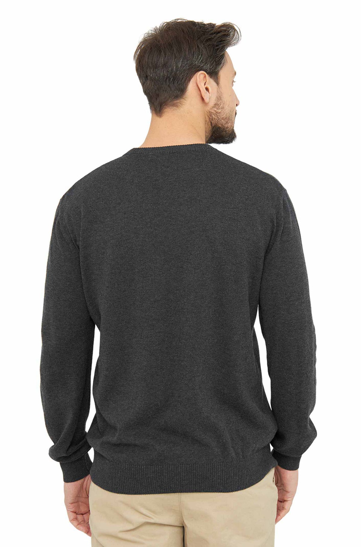 Alpaka Pullover PABLO mit Royal Alpaka-Baumwoll-Mix-anthrazit