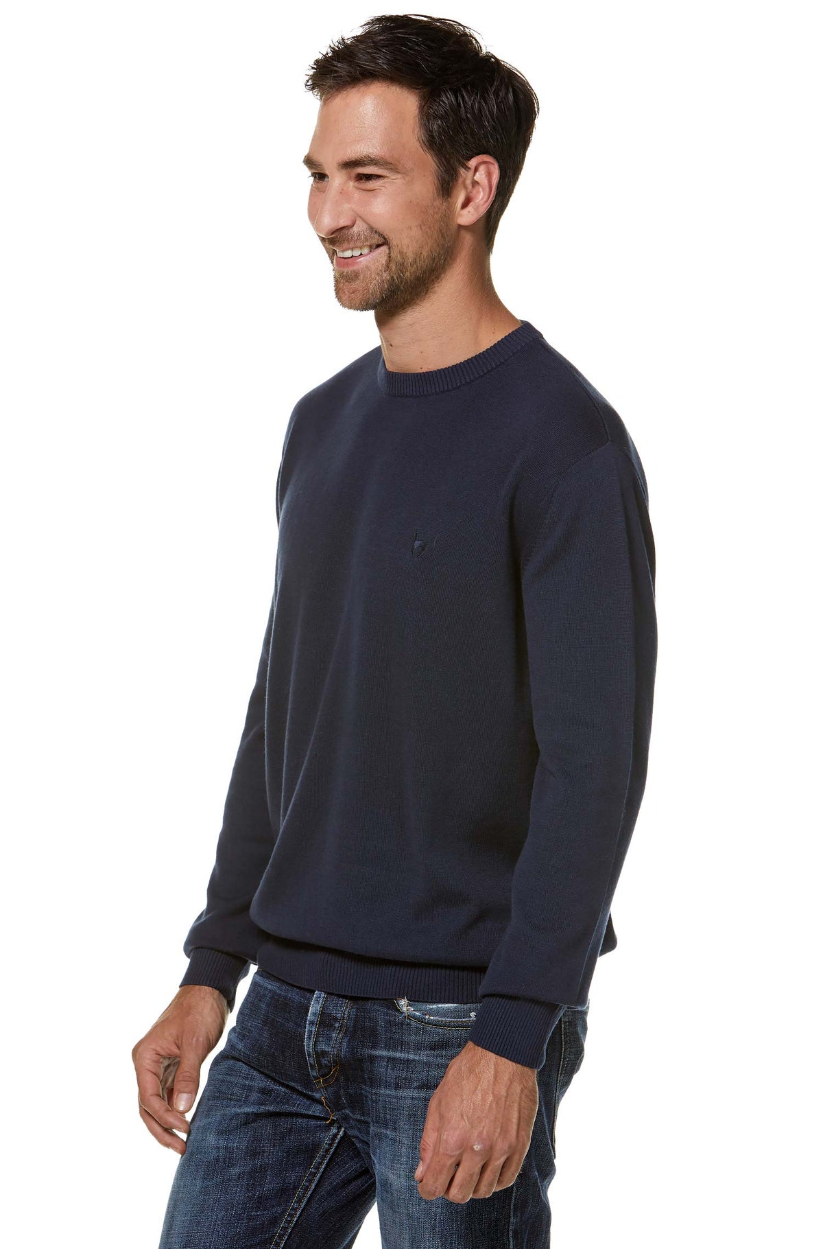 Alpaka Pullover PABLO mit Royal Alpaka-Baumwoll-Mix-blau
