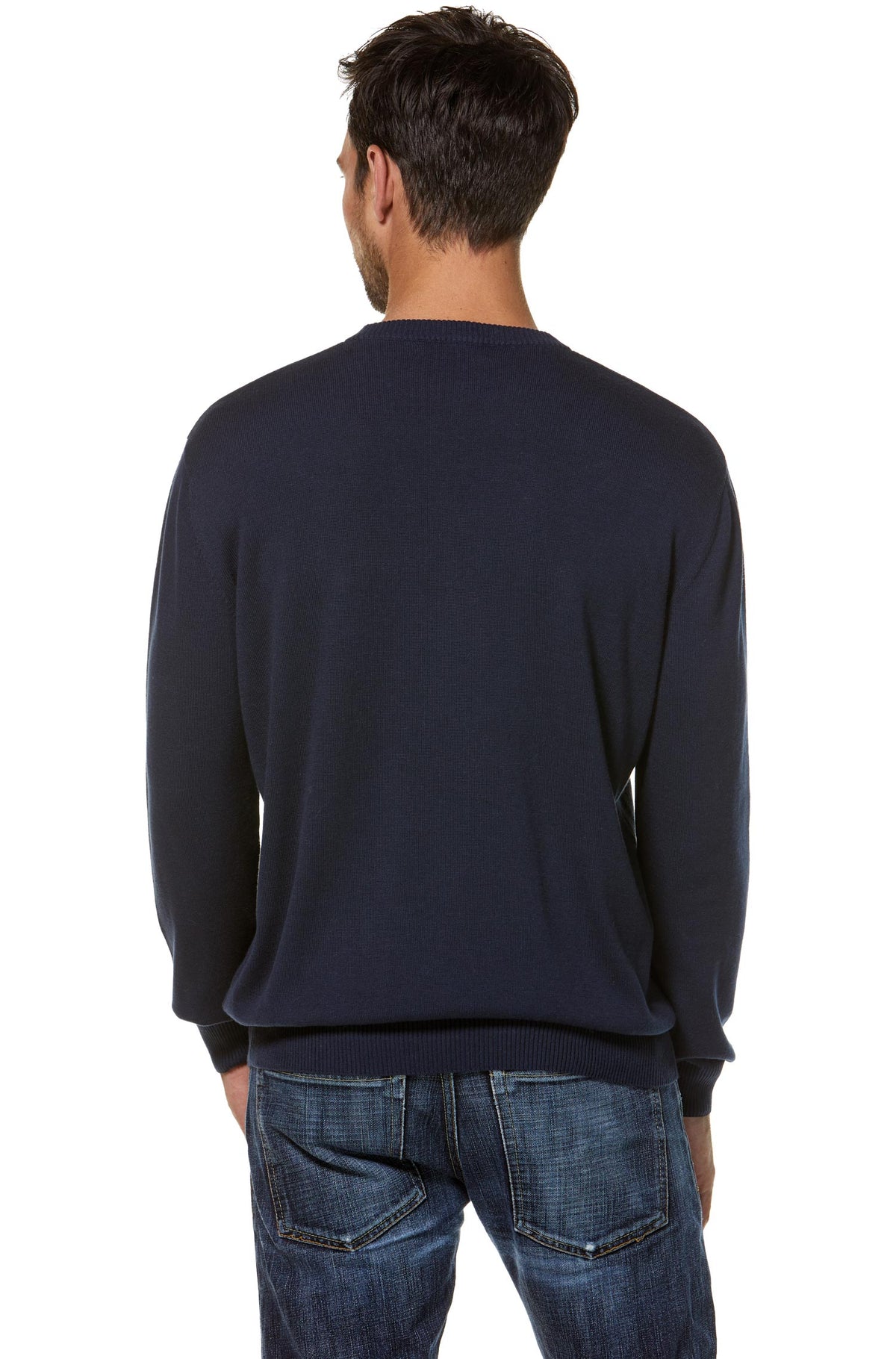 Alpaka Pullover PABLO mit Royal Alpaka-Baumwoll-Mix-blau