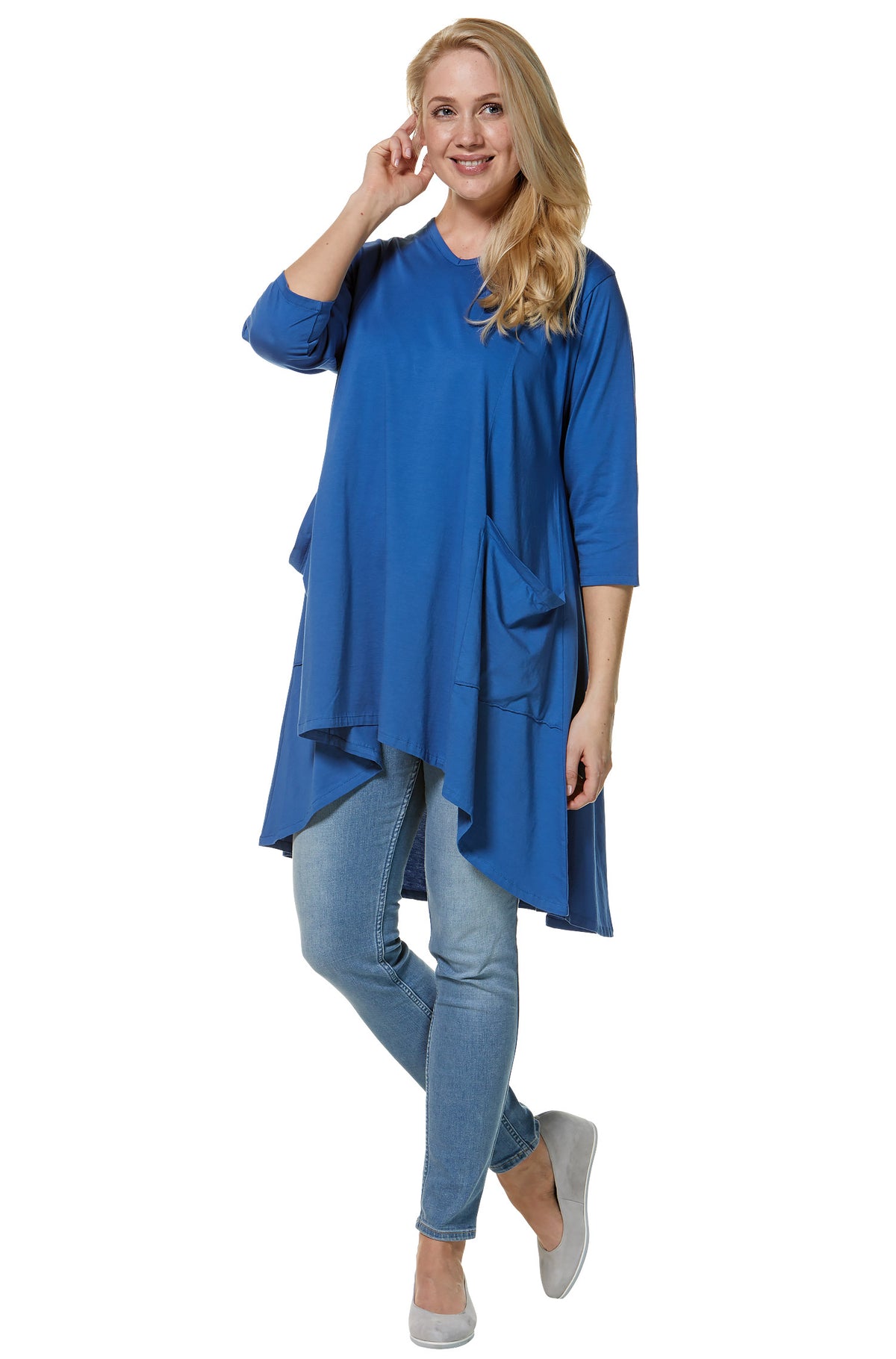 Jersey Tunika DARCY aus 100% Bio Pima Baumwolle-lapisblau