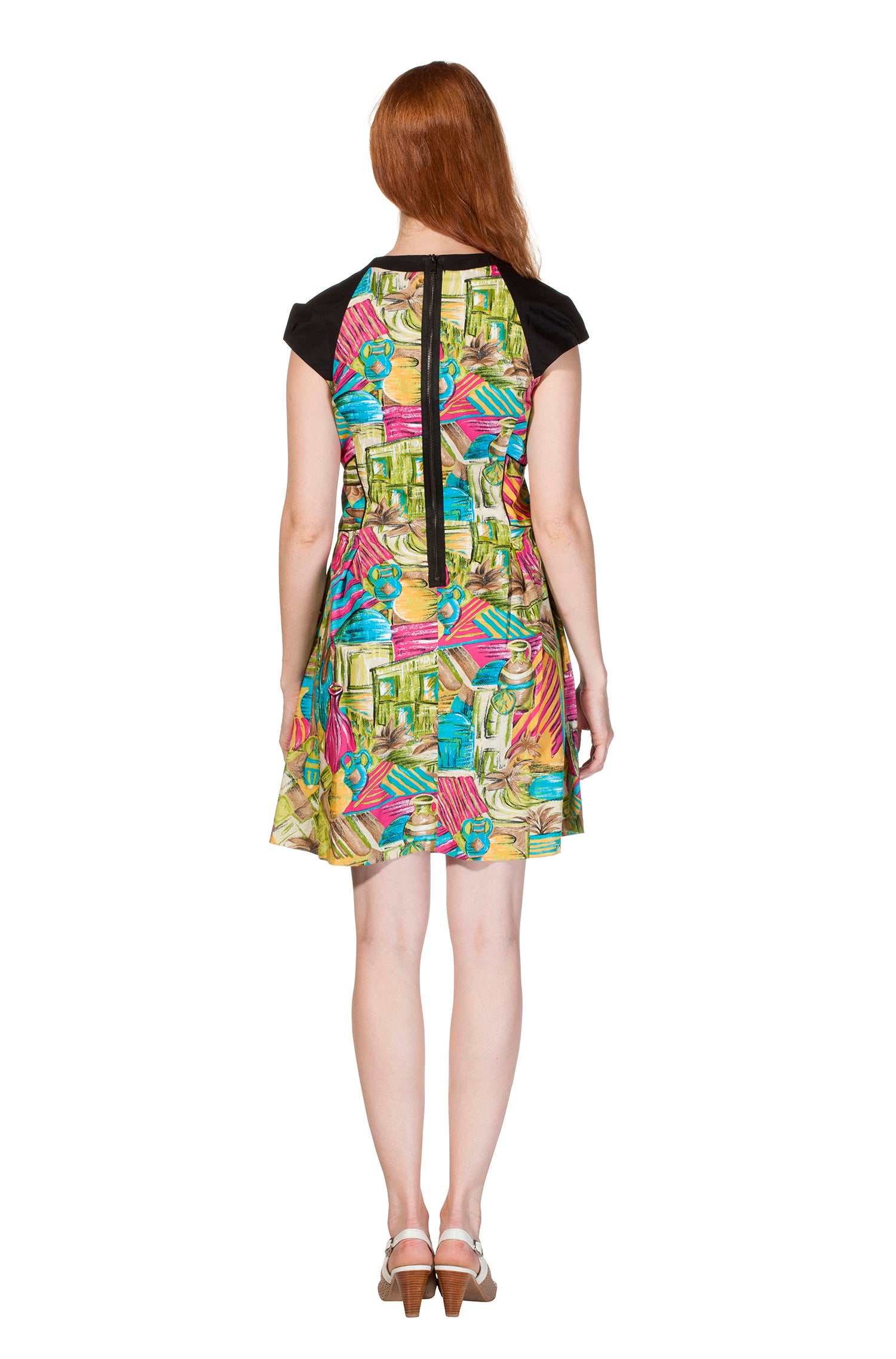 Frühjahrs-Kleid KAREN Pima Baumwolle-mehrfarbig